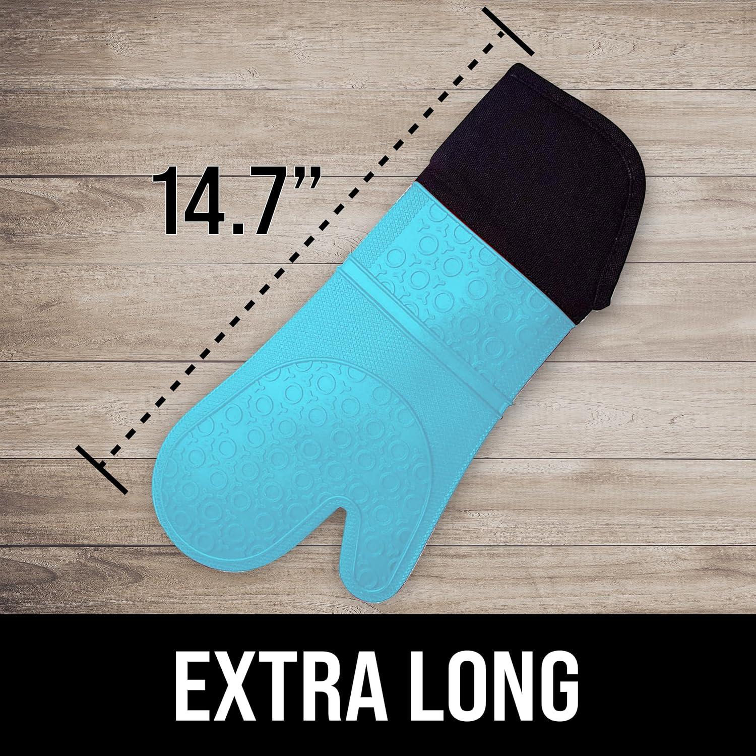 Manoplas de Horno Silicona HOMWE 37.3 cm Aqua Antideslizantes