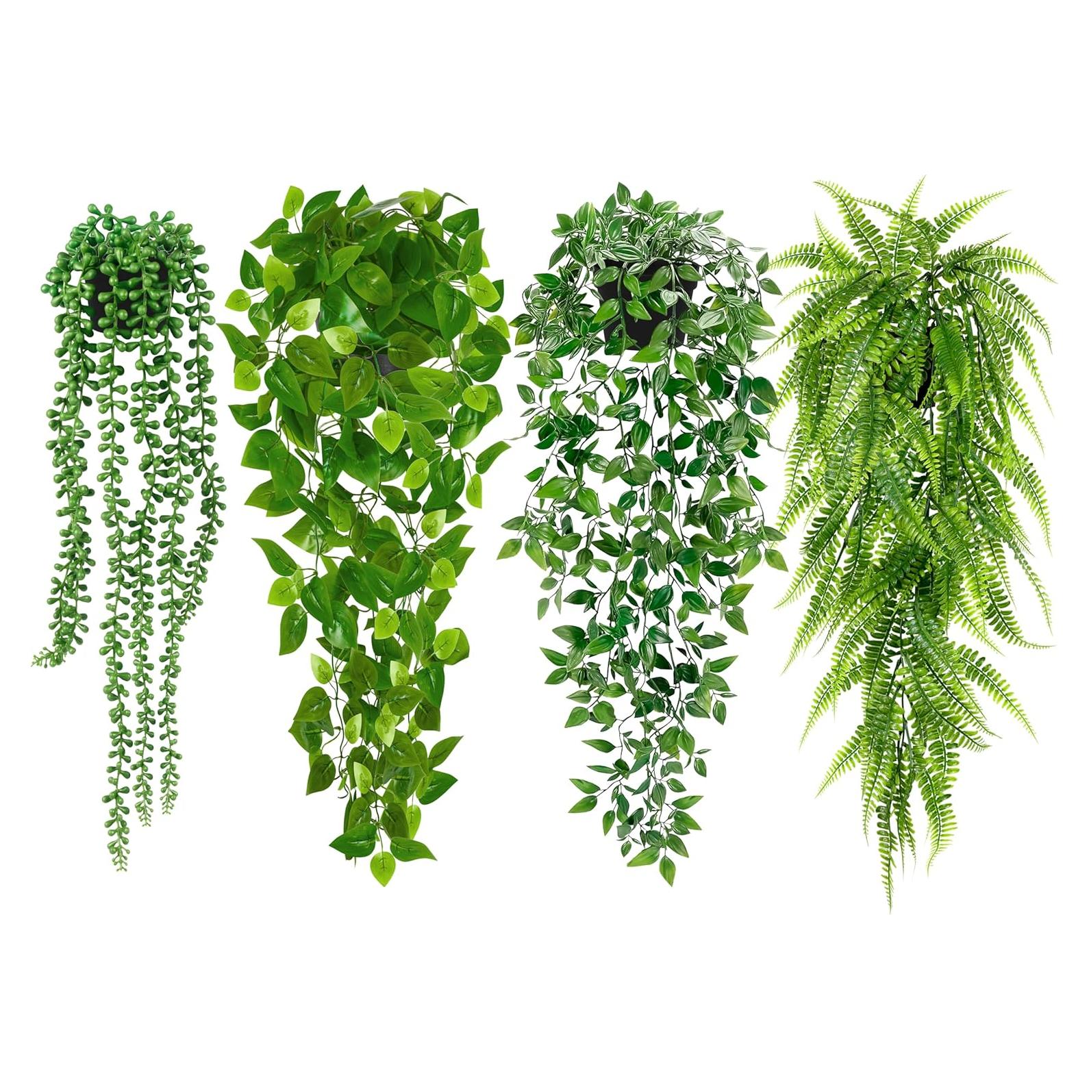 Plantas Colgantes Artificiales Palonu - 4 Unidades en Maceta