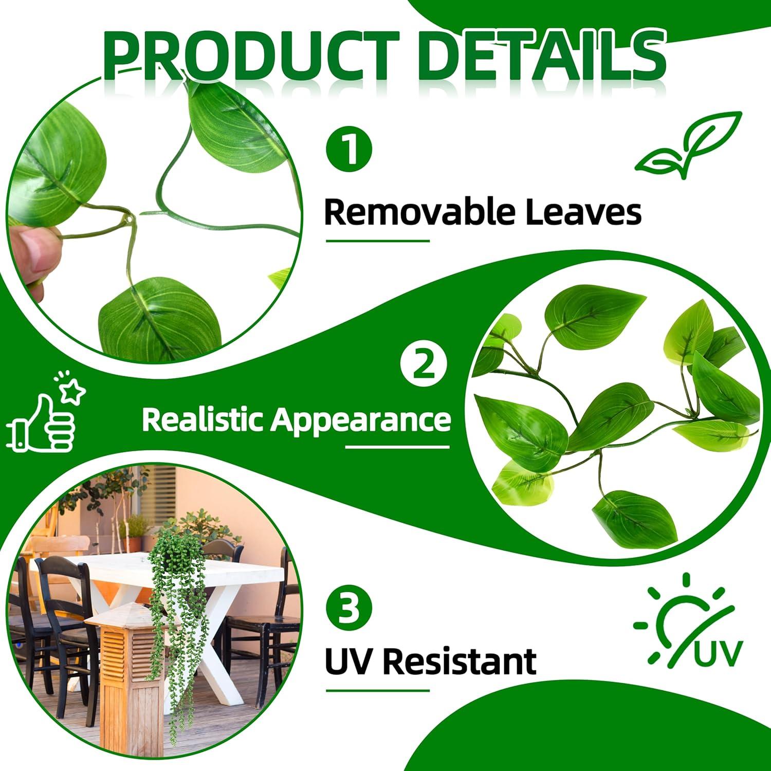 Plantas Colgantes Artificiales Palonu - 4 Unidades en Maceta