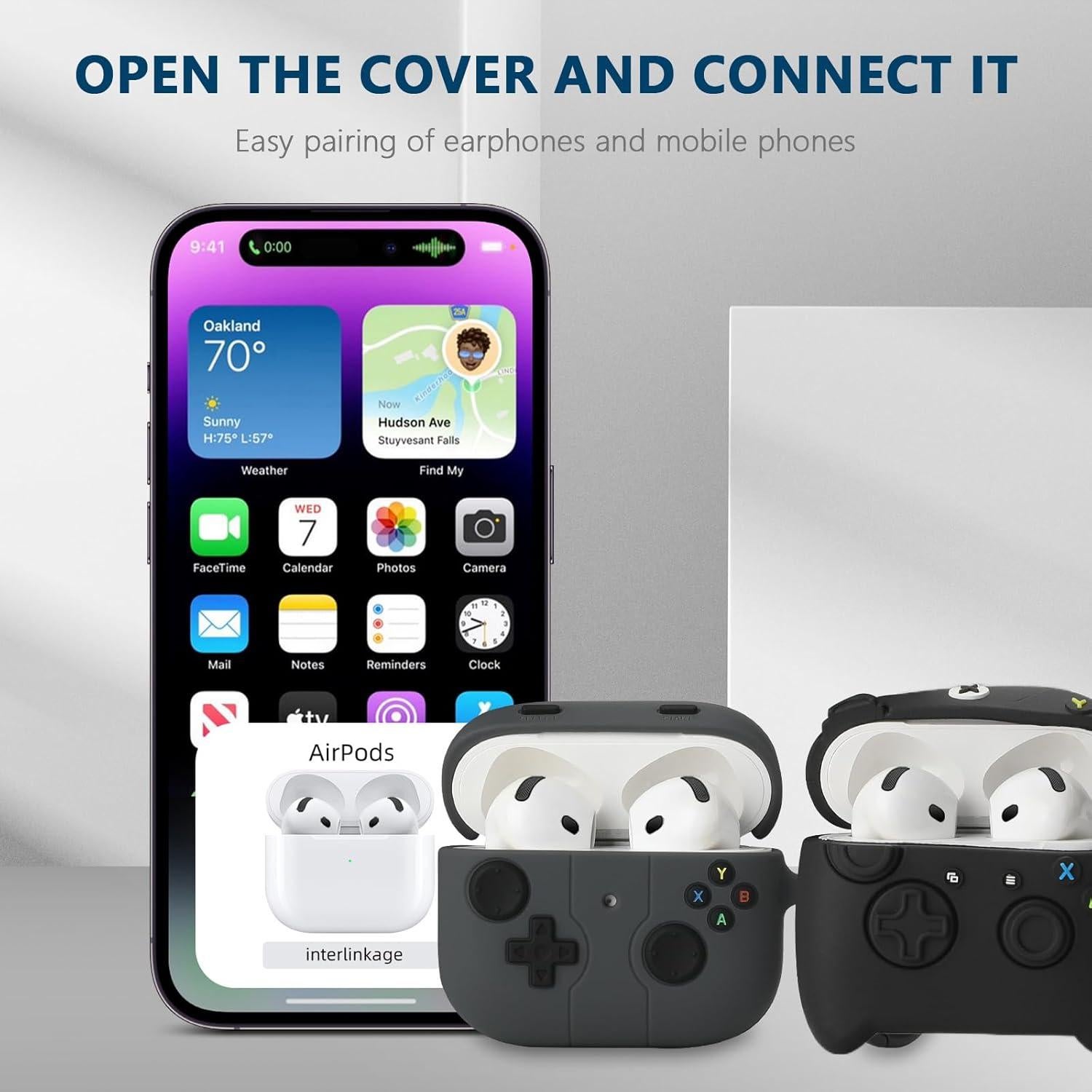 Funda de Silicona para AirPods 4 Gedicht con Llavero - Negro