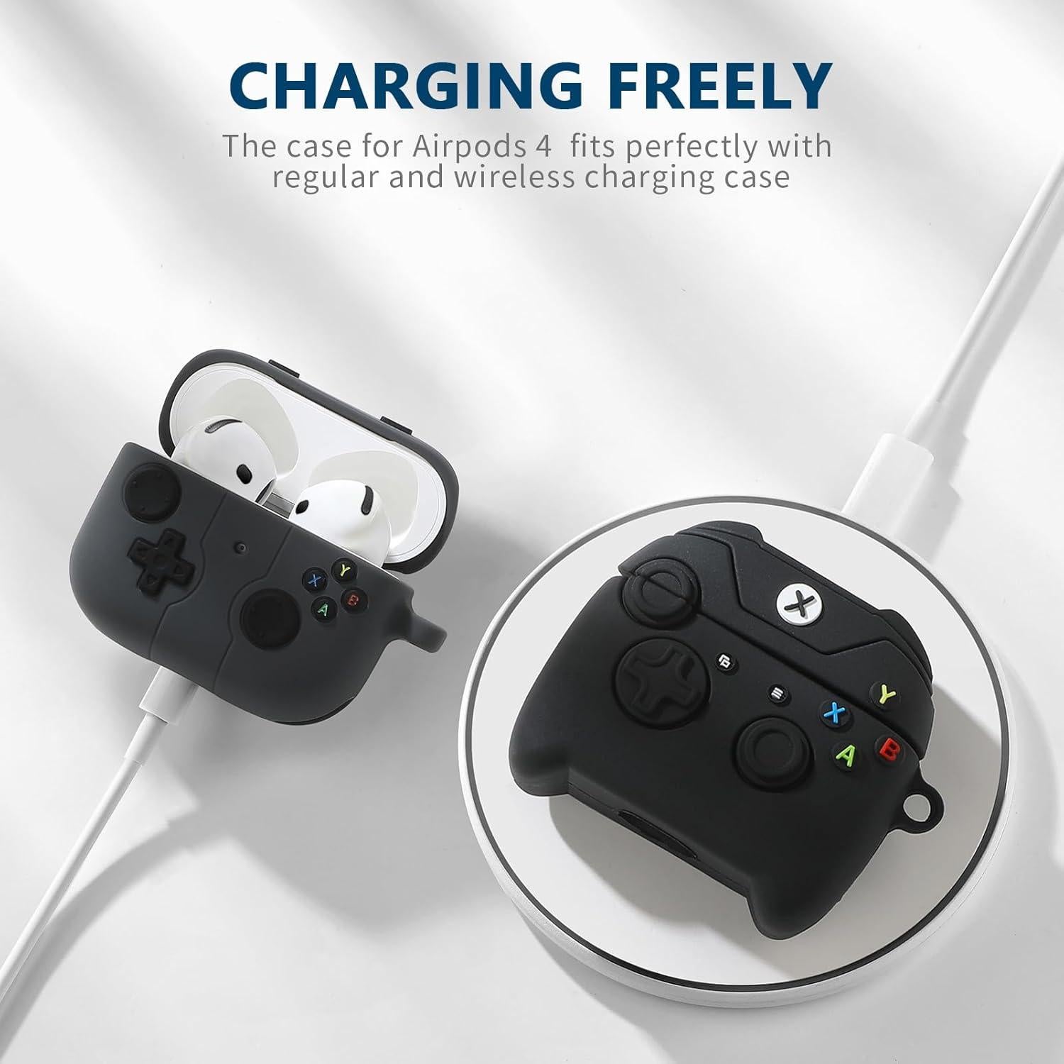 Funda de Silicona para AirPods 4 Gedicht con Llavero - Negro