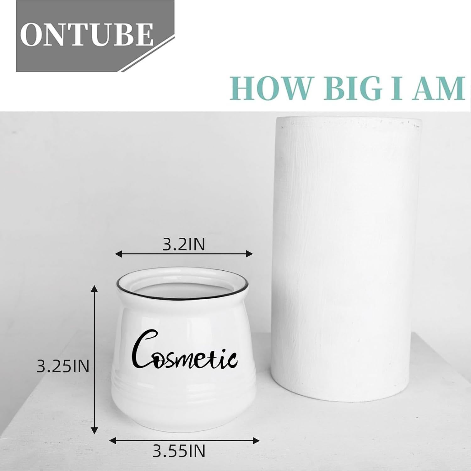 Organizador de Almacenamiento Cosmético ONTUBE Cerámica Blanca