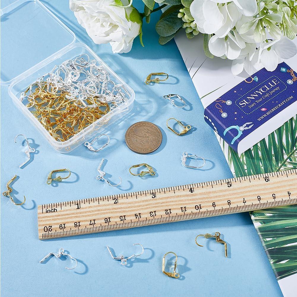 Ganchos de Pendientes Leverback SUNNYCLUE 100 Pcs Latón