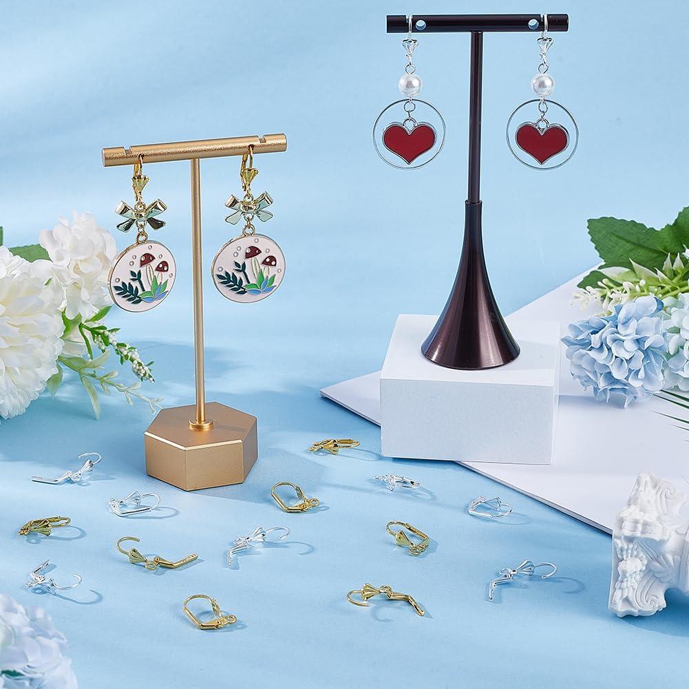 Ganchos de Pendientes Leverback SUNNYCLUE 100 Pcs Latón