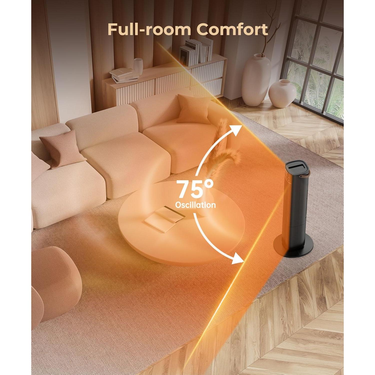 Calentador Eléctrico Abolee HP1503R 1500W 66 cm Oscilante