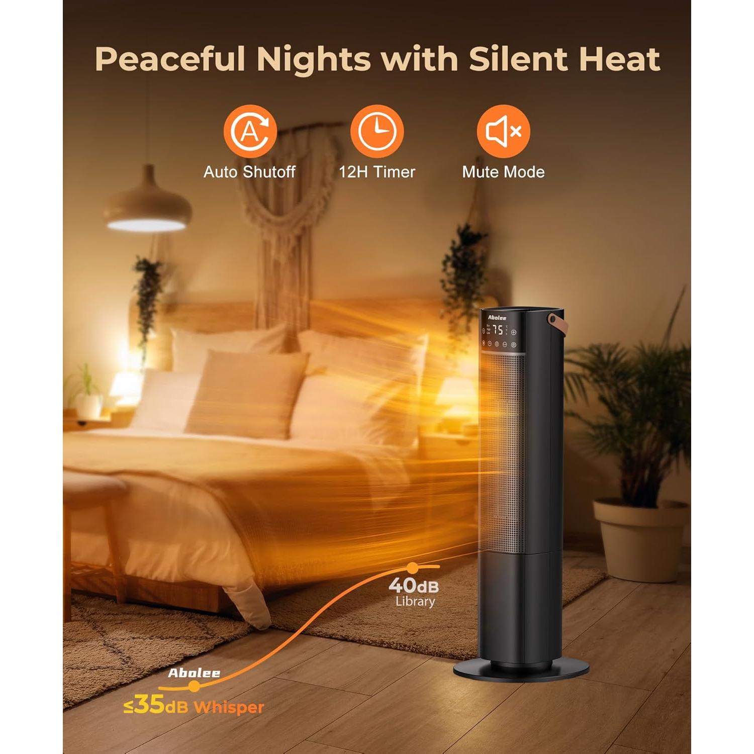 Calentador Eléctrico Abolee HP1503R 1500W 66 cm Oscilante