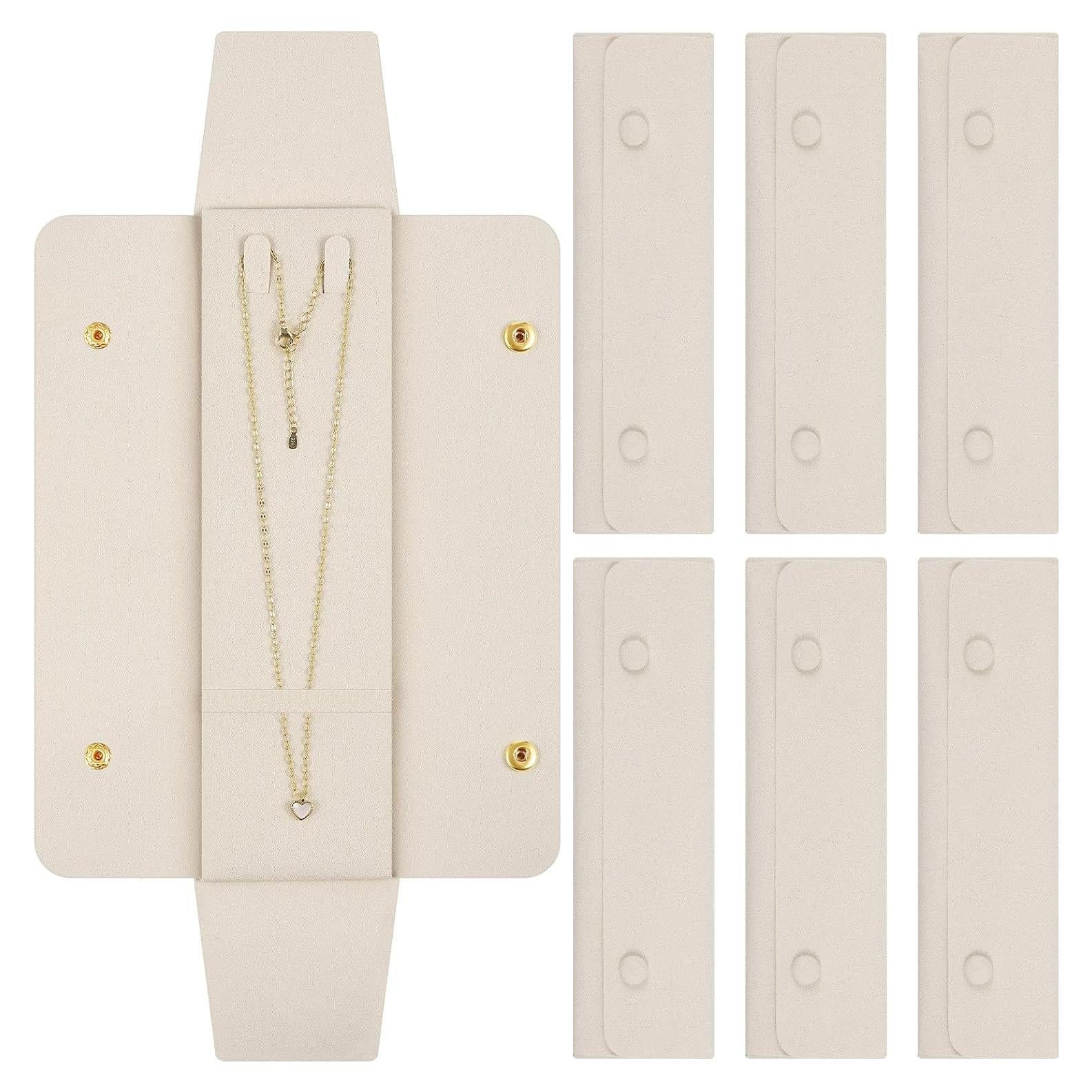 6 Fundas de Collar de Microfibra Remuuly para Viaje - Blanco Marfil