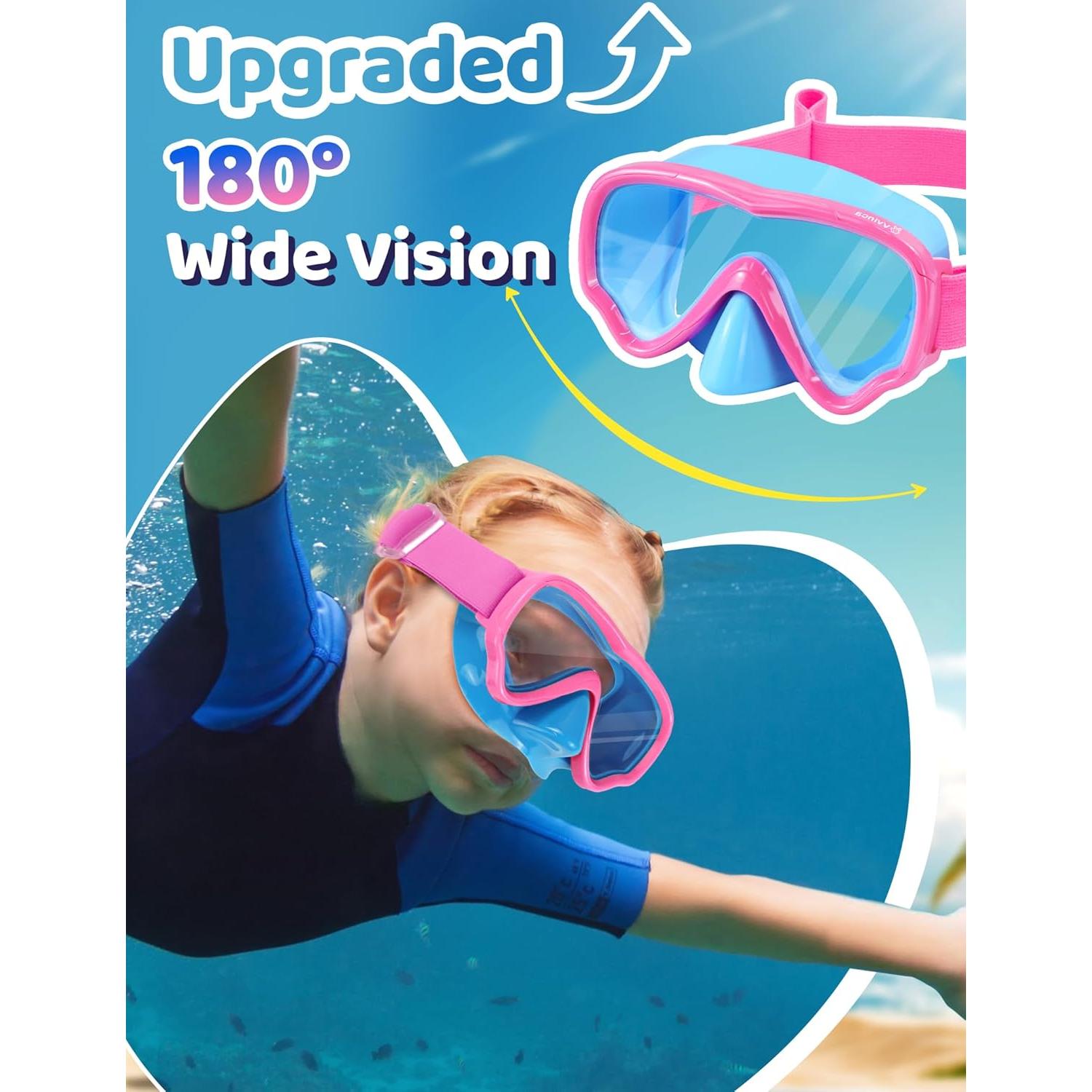 Gafas de natación Vvinca Kids con cubierta nasal y lentes anti-UV