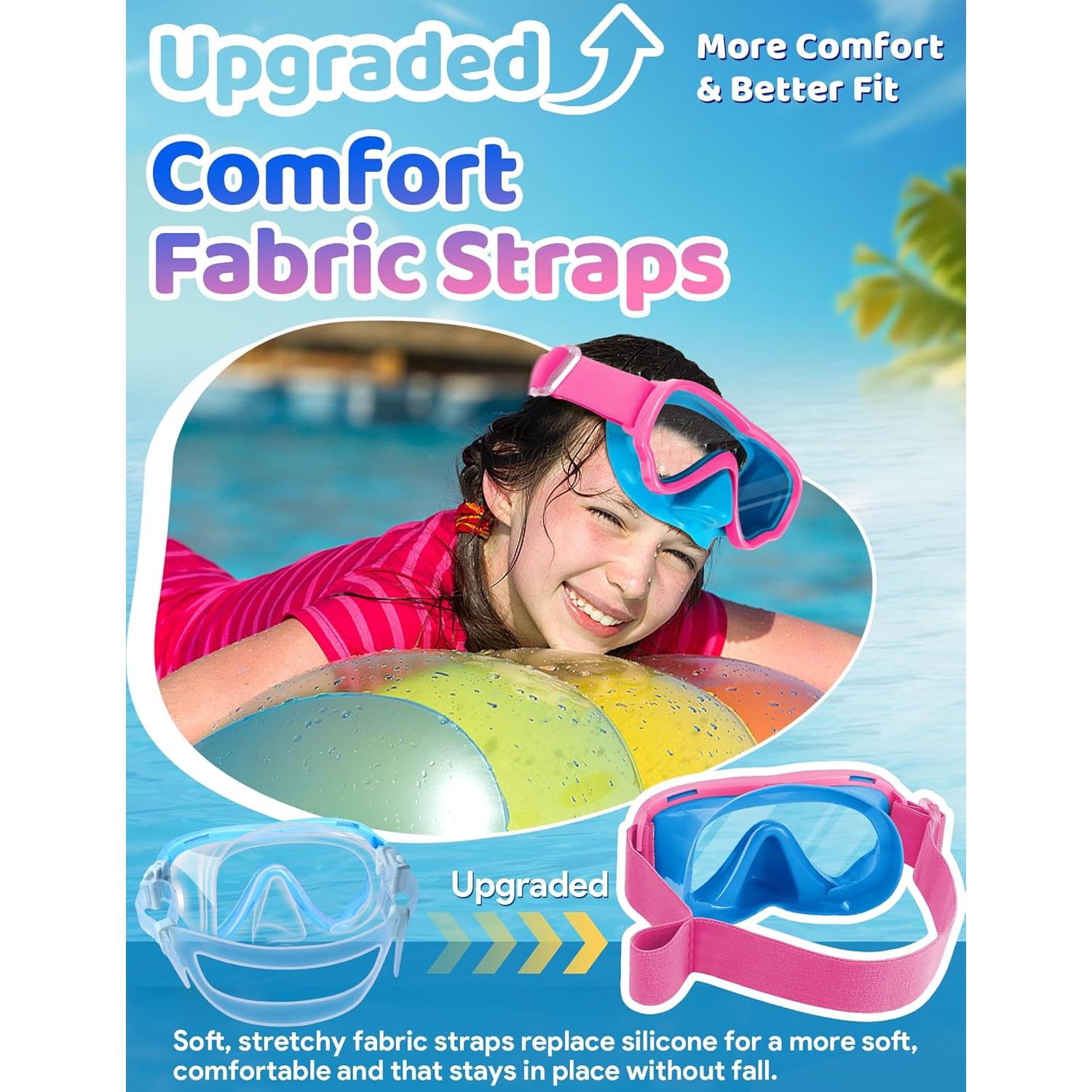 Gafas de natación Vvinca Kids con cubierta nasal y lentes anti-UV