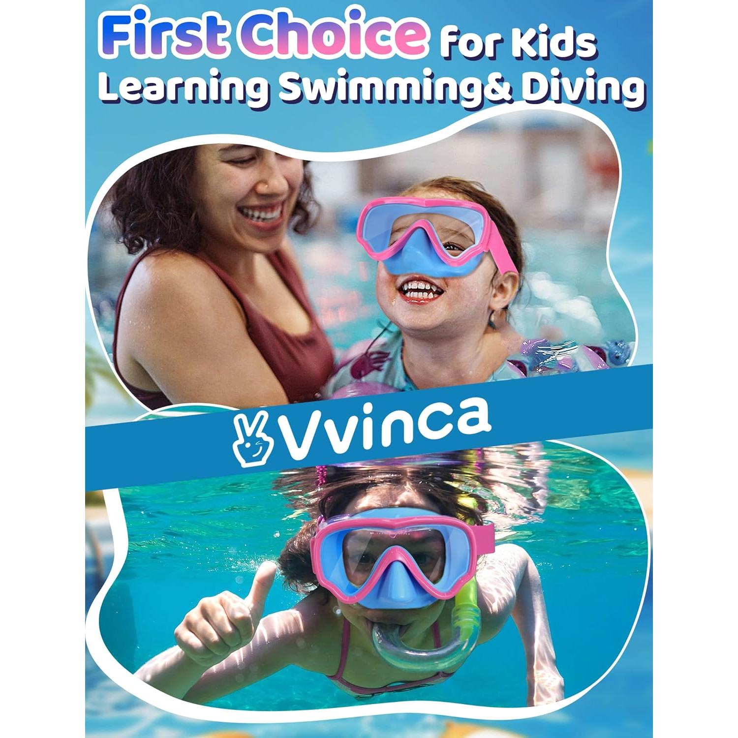 Gafas de natación Vvinca Kids con cubierta nasal y lentes anti-UV