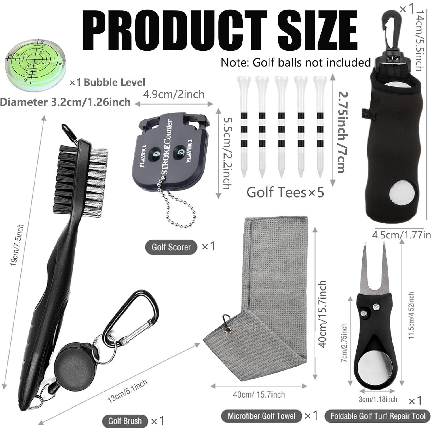 Kit de Accesorios de Golf 11 Pcs Karamagic - Toalla, Cepillo, Tees