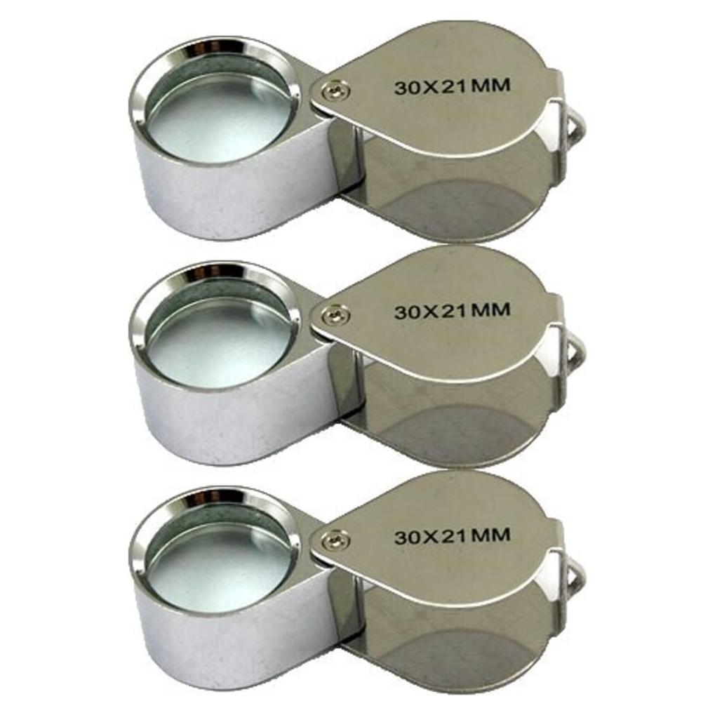Lupa de Joyería Meximore 30x Aumento - 3 Piezas - Plata