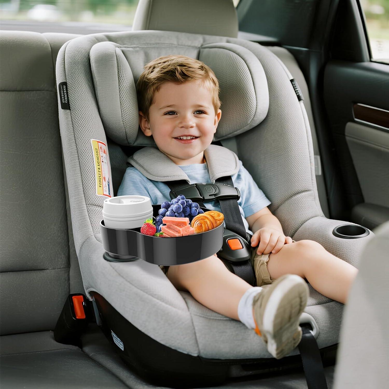 Bandeja para Asiento de Auto Negro - Organizador de Snacks y Comida