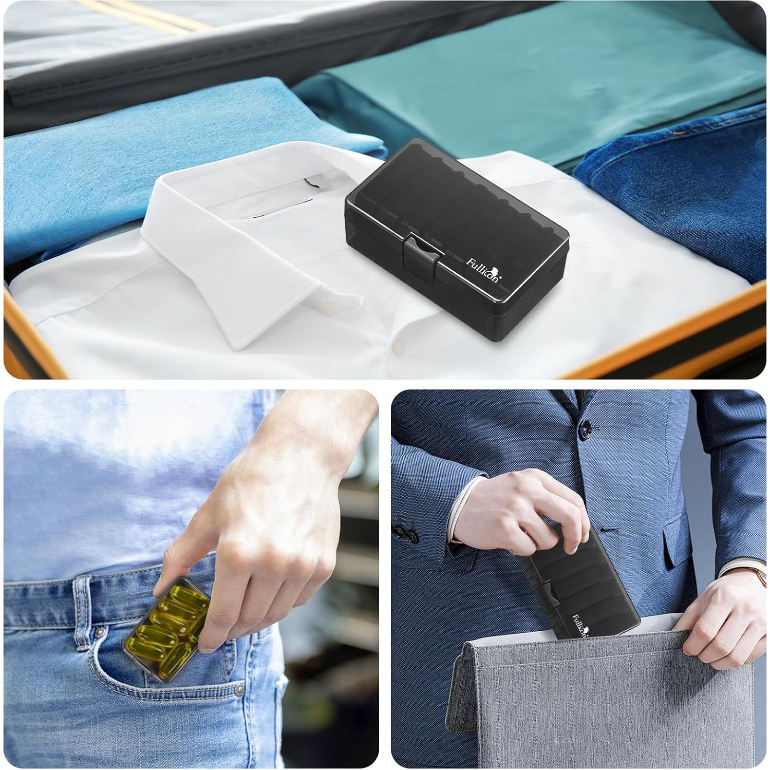 Estuche Organizador de Medicamentos Fullicon Negro 7 Días