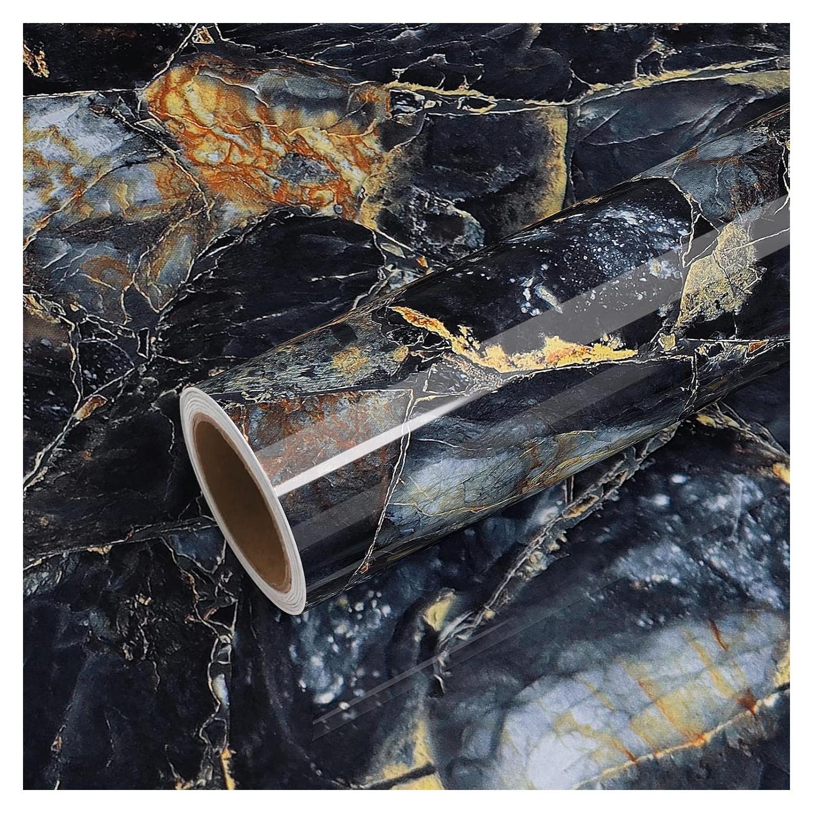 Papel Contacto de Mármol Azul Marino VEELIKE Autoadhesivo 40x300 cm