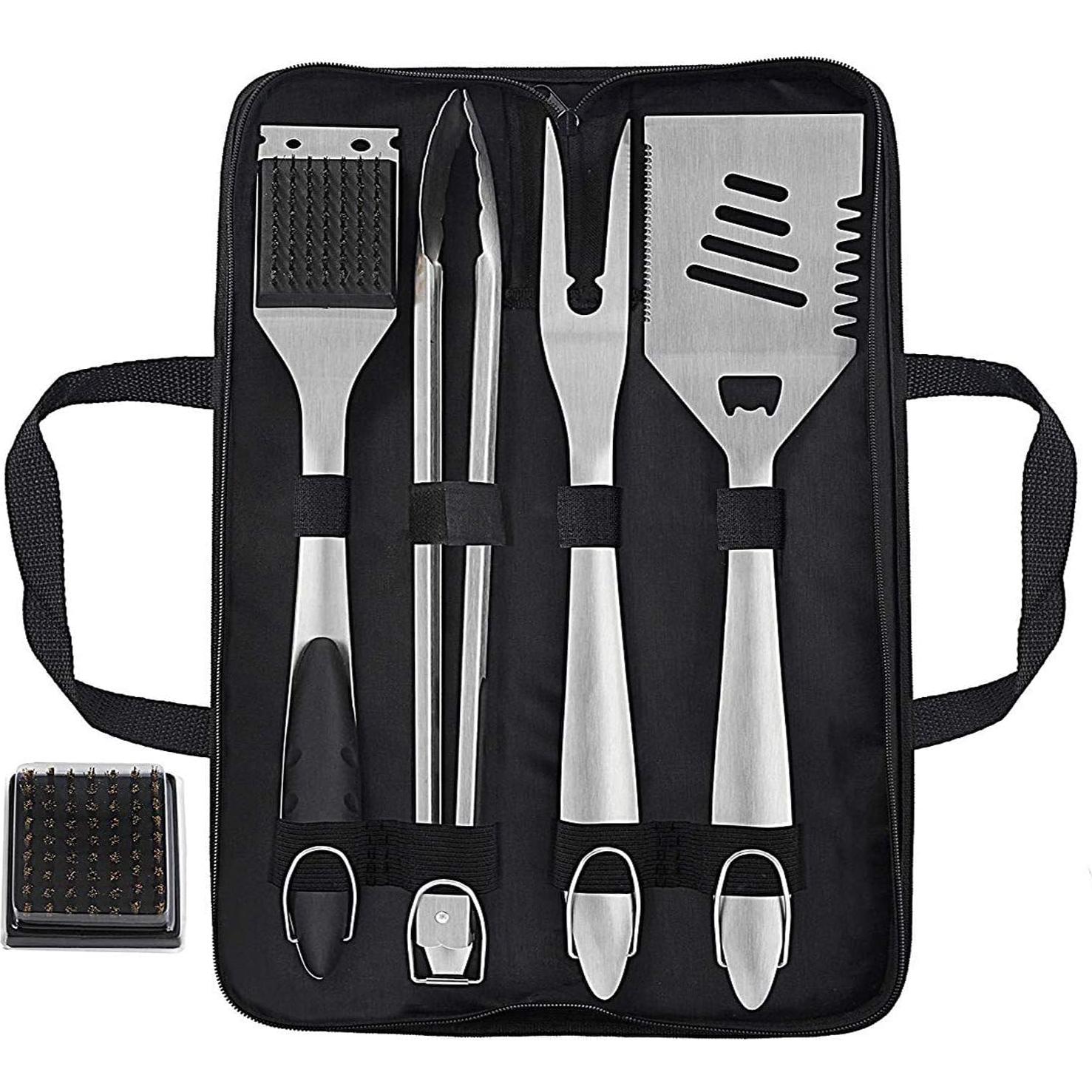 Juego de Herramientas para BBQ Grilljoy 8 Piezas Acero Inoxidable