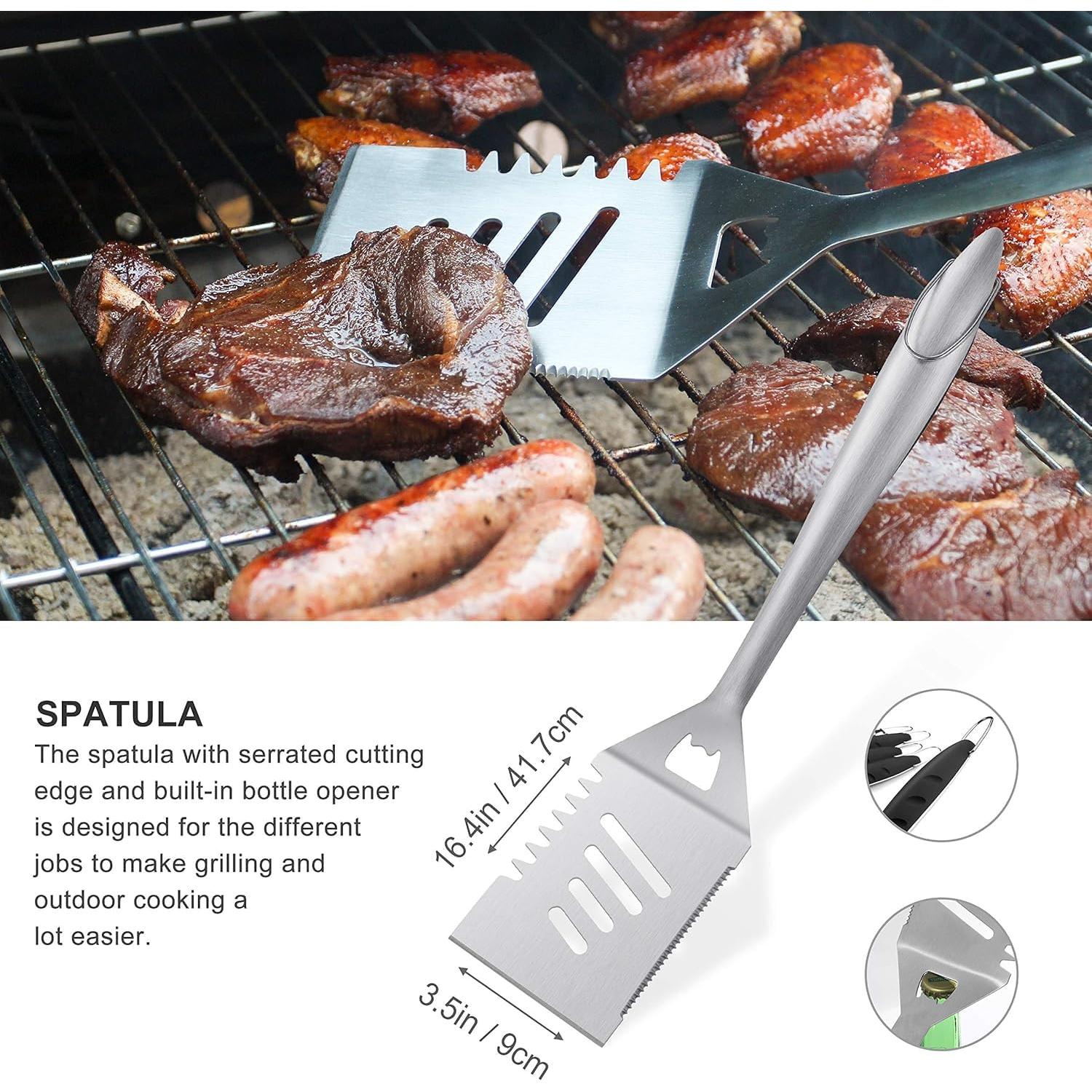 Juego de Herramientas para BBQ Grilljoy 8 Piezas Acero Inoxidable