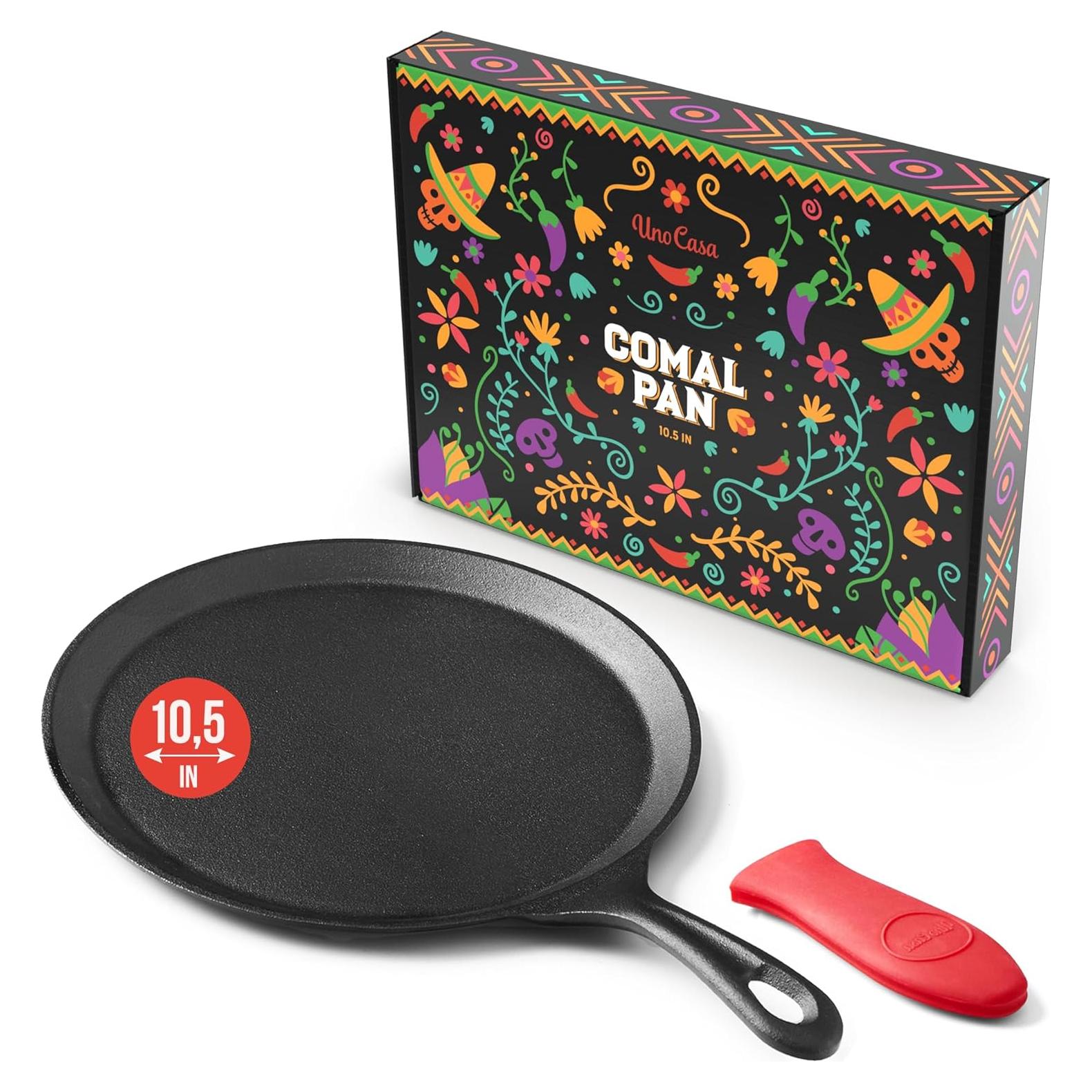 Sartén de Hierro Fundido Uno Casa 26.67 cm - Comal para Tortillas