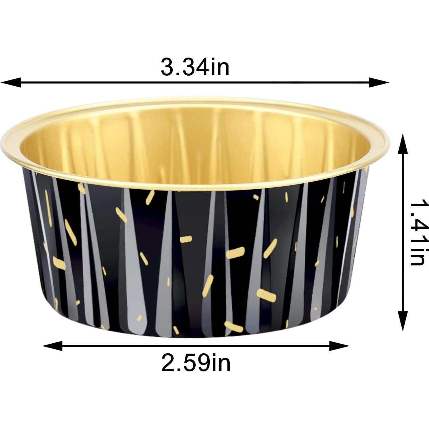 Tazas de Hornear Desechables EUSOAR 25pcs 125ml Aluminio Negro