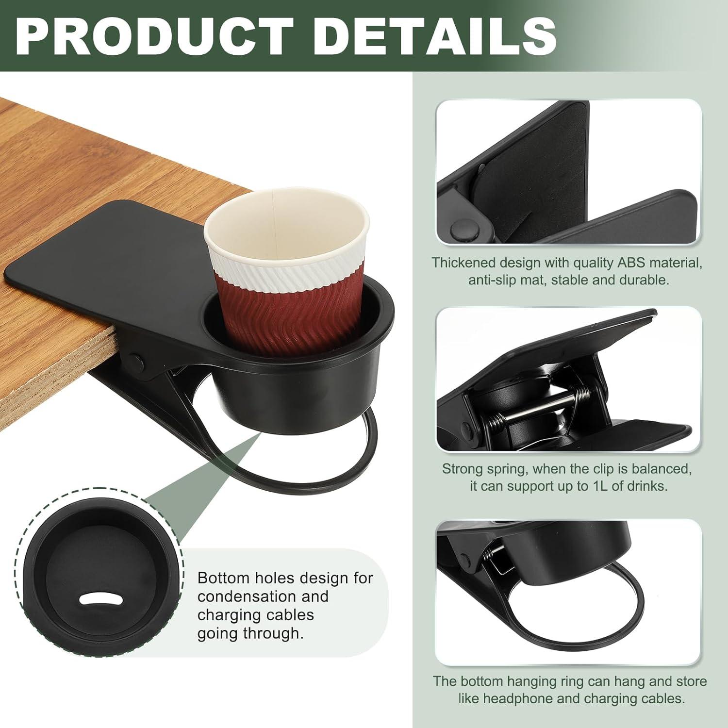 Soporte para Taza PATIKIL Clip para Mesa Negro 8.5x7.5 cm