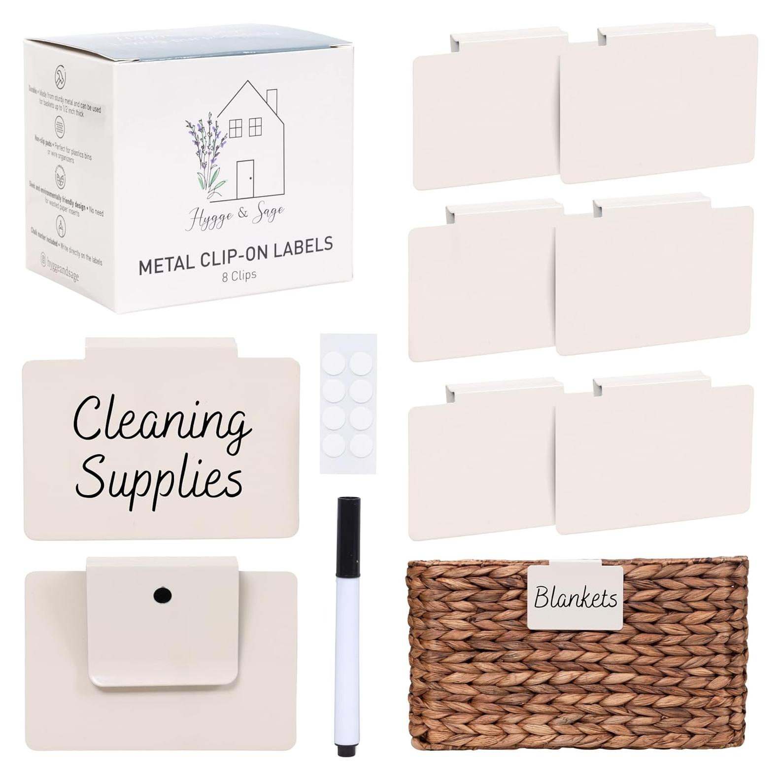 Etiquetas de Metal Antideslizantes Hygge & Sage - 8 Piezas