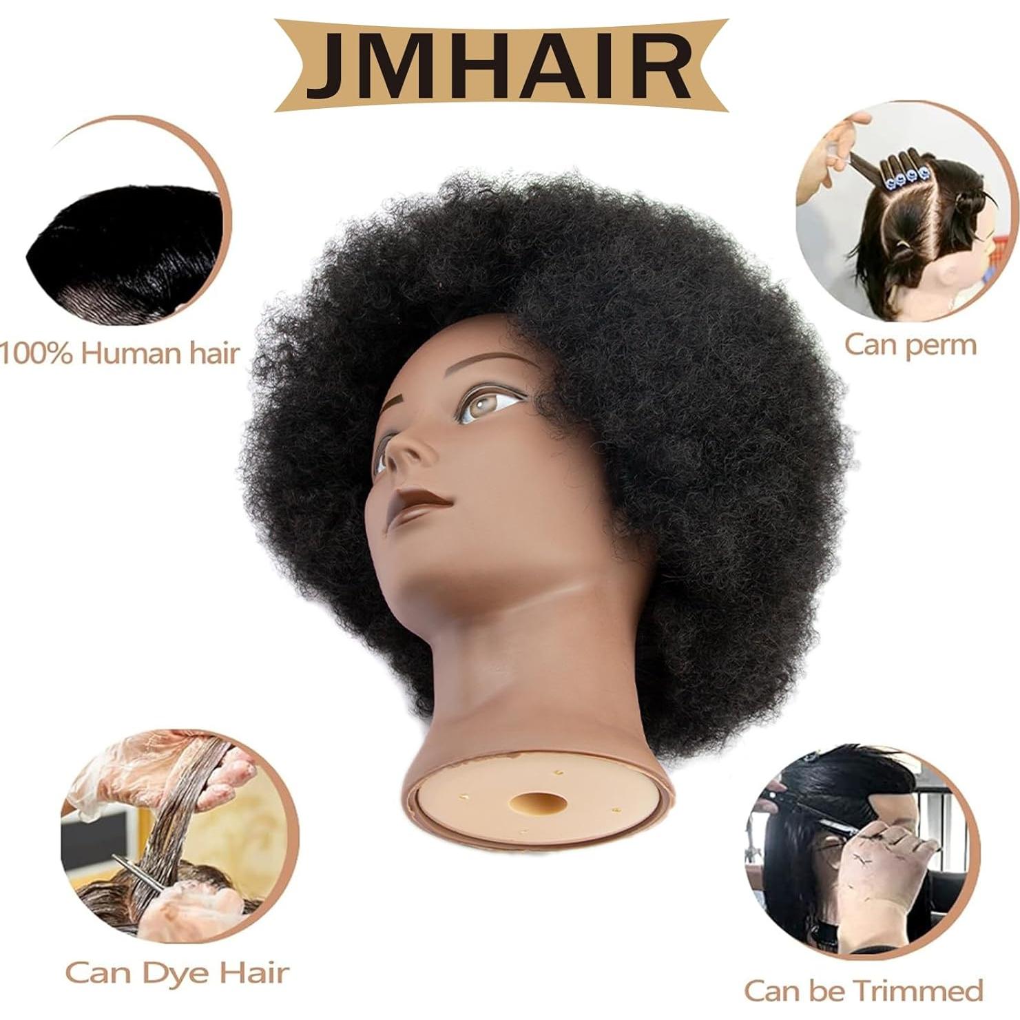 Cabeza de Maniquí Afro Kinky Rizado 25.4 cm JMHAIR