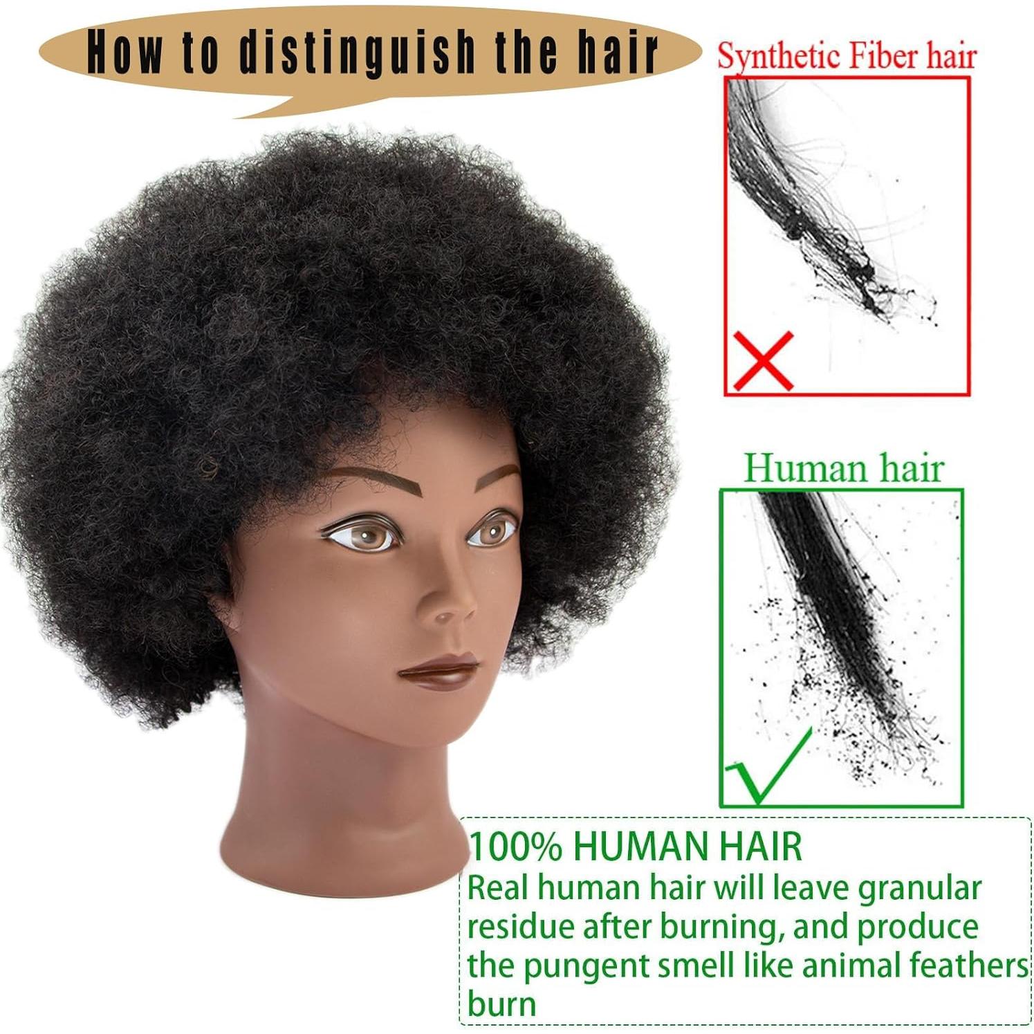 Cabeza de Maniquí Afro Kinky Rizado 25.4 cm JMHAIR