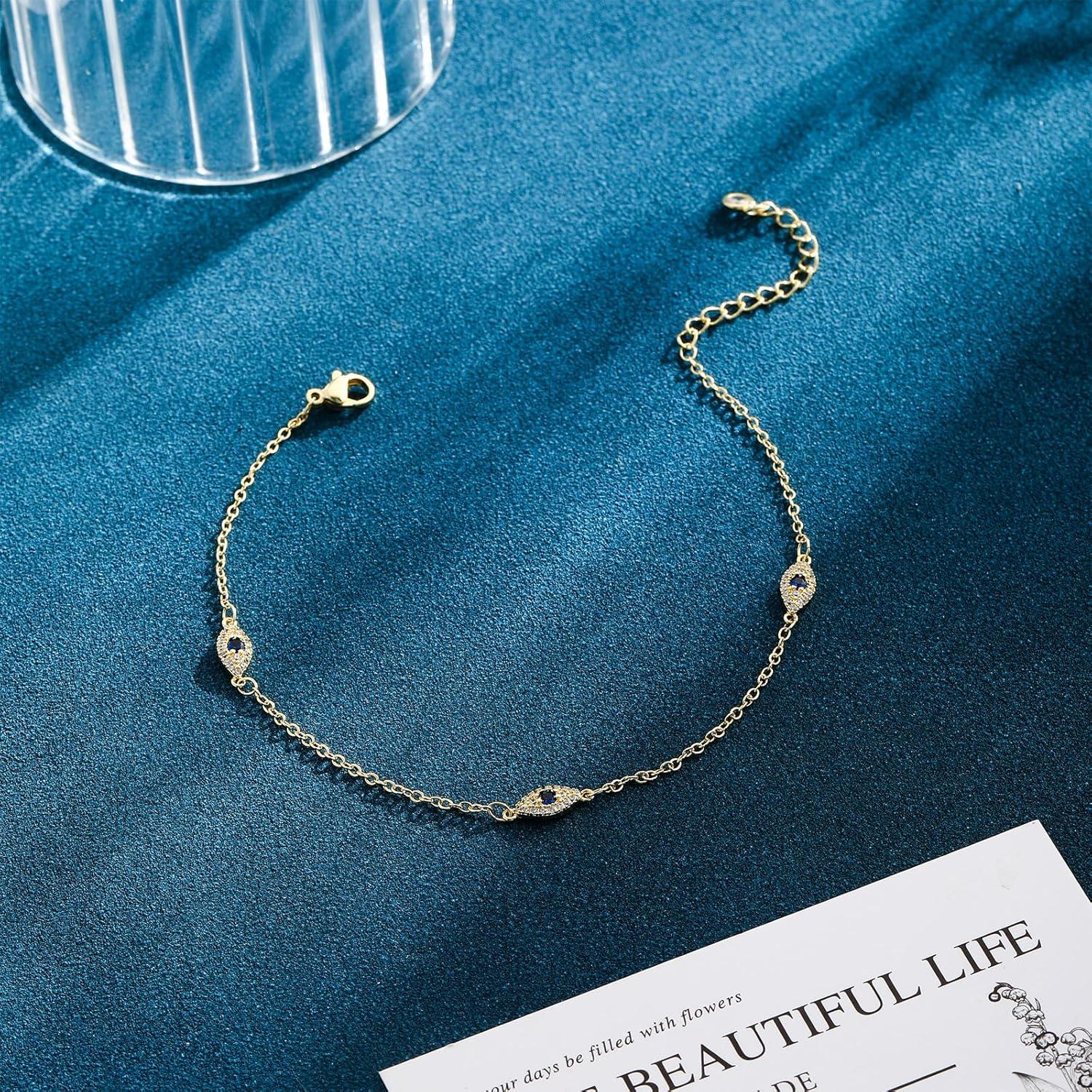 Tobillera de Oro 14K para Mujeres ASCOMY con Encantos