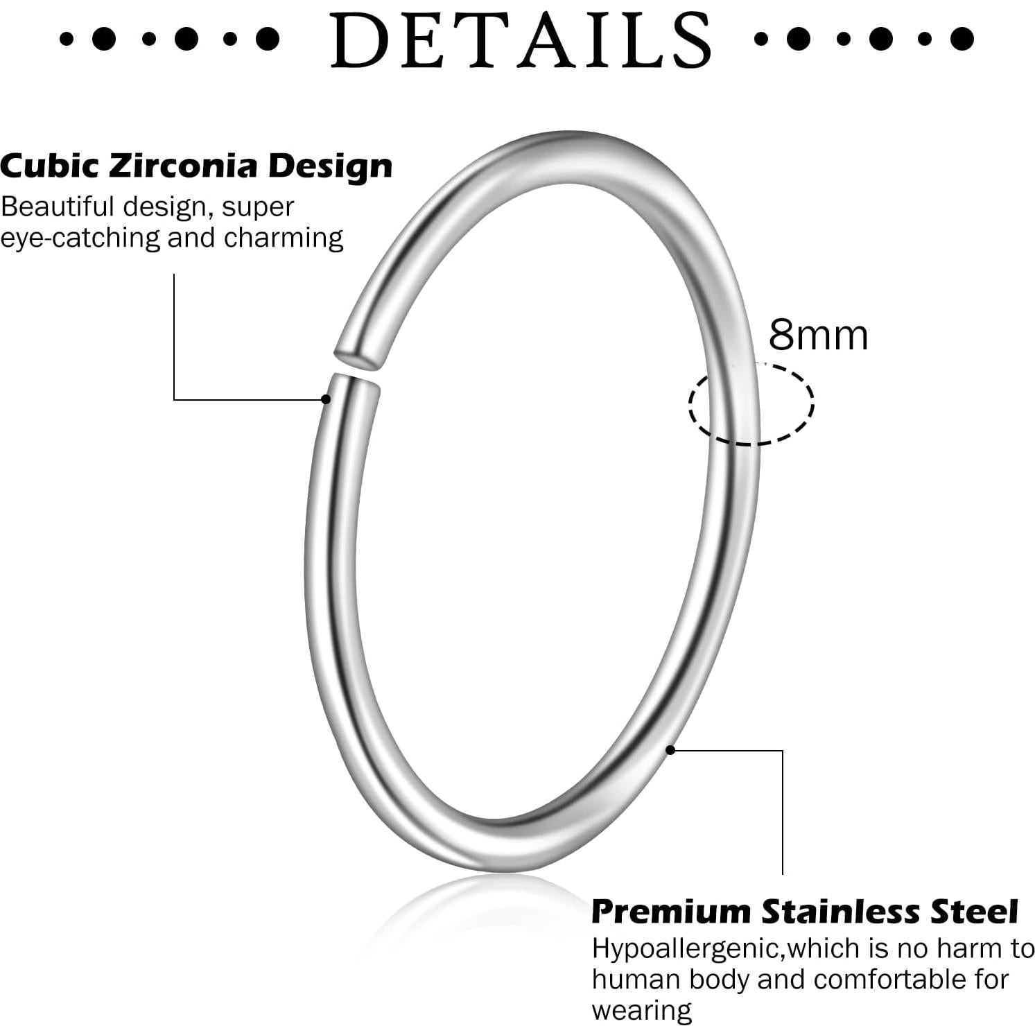 Kit de Piercing para Nariz ONESING 39 Piezas Acero Inoxidable