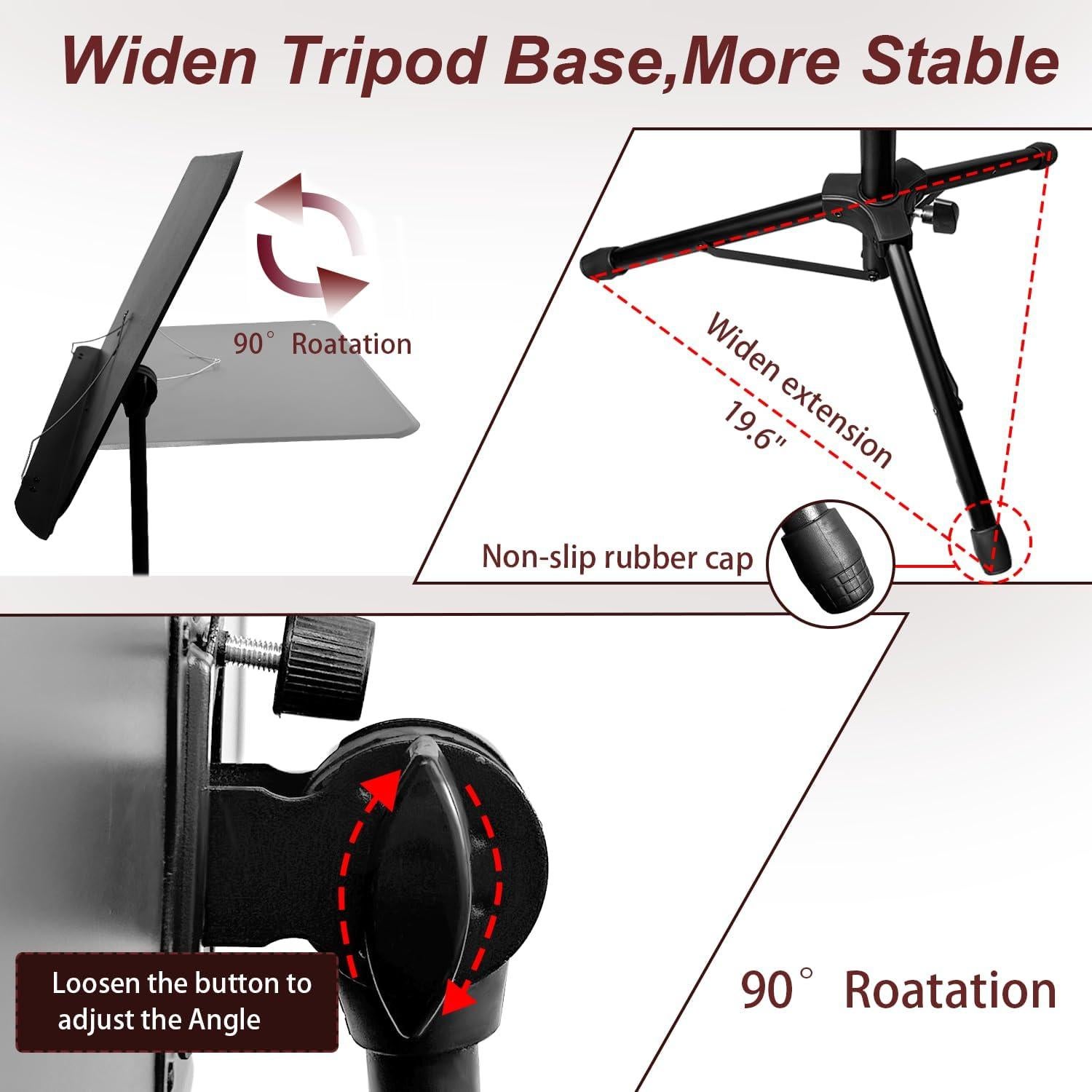Soporte de Partituras Ajustable Metal HOLANHING 33-144 cm