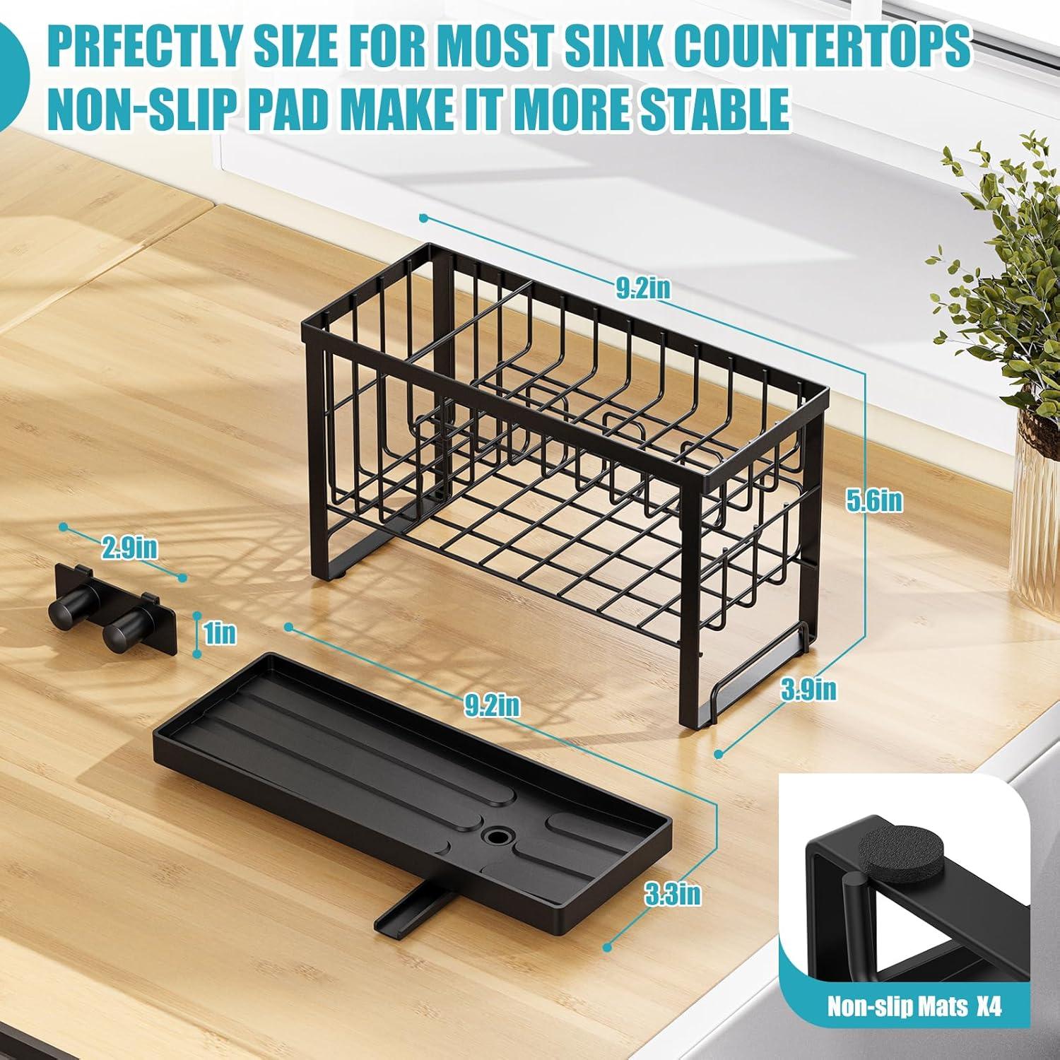 Soporte para Esponjas de Fregadero Taugast Negro 2 Niveles