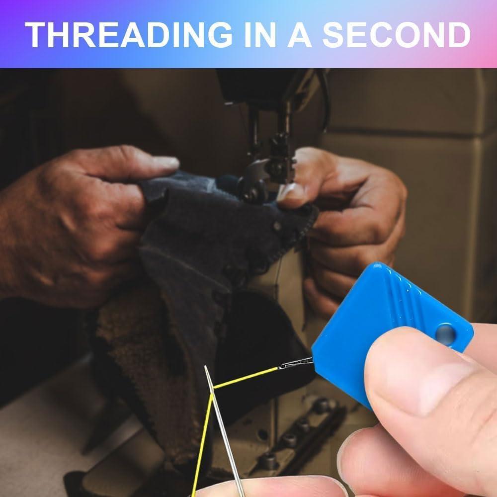 Automatic Needle Threaders for Hand Sewing, 2025 Upgrade Embroidery Floss, Sewing Machine Needle Threader, Sewing Supplies Tool, Fits All Needle Sizes (1, Blue)