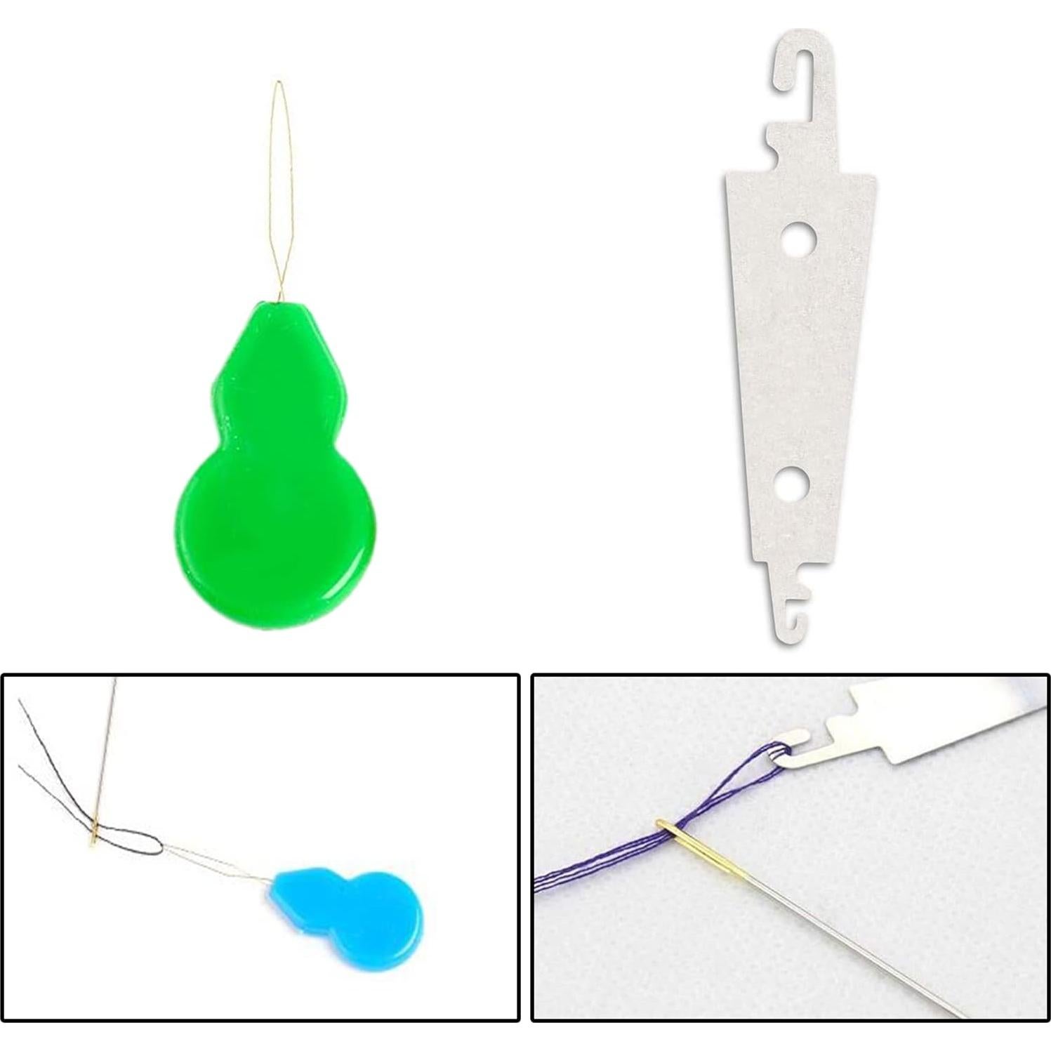 90 Agujas de Bordado JIGEGE + 2 Enhebradores Dorados 22# 24# 26#