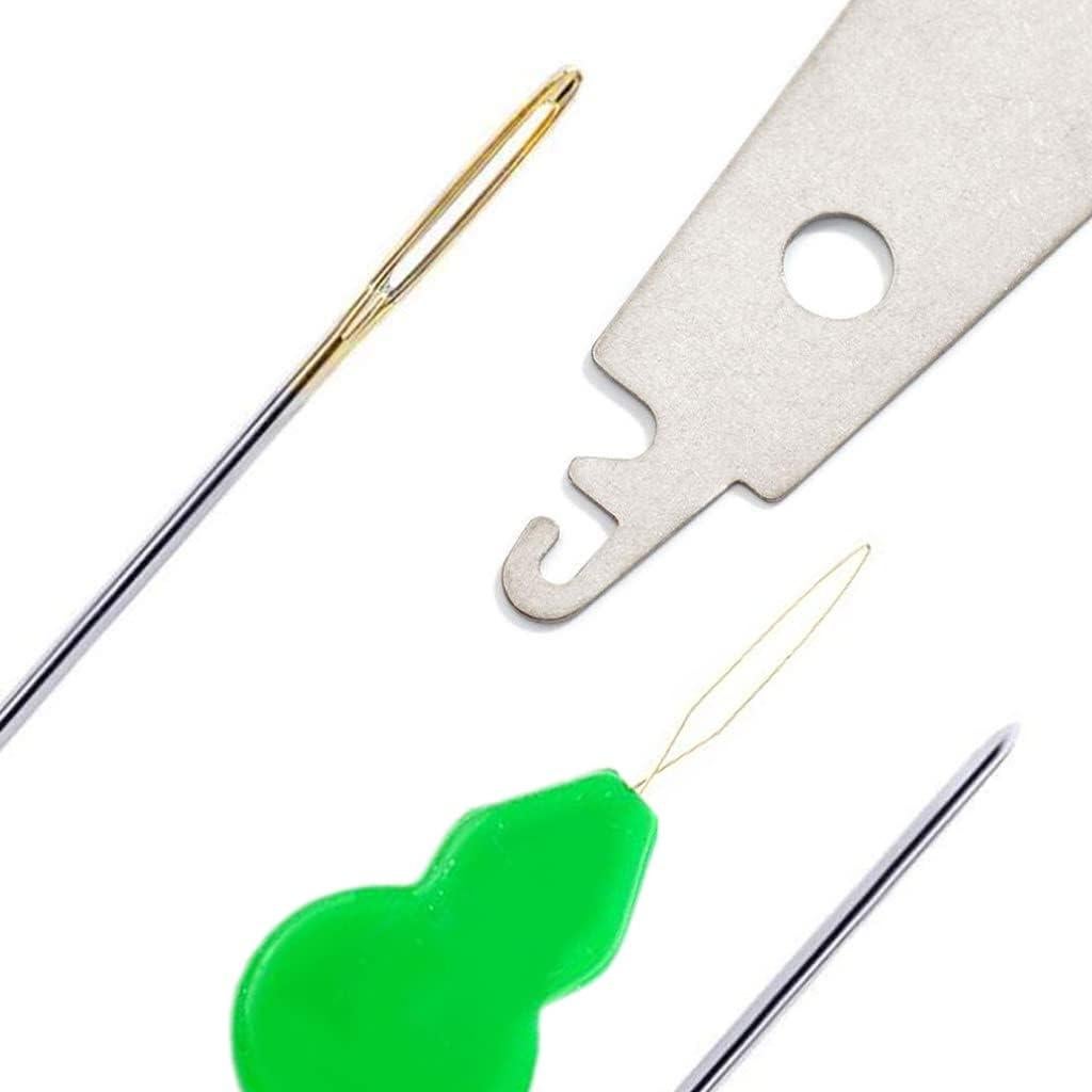 90 Agujas de Bordado JIGEGE + 2 Enhebradores Dorados 22# 24# 26#