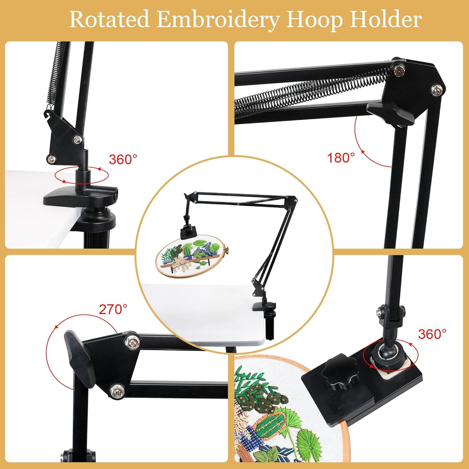 Soporte de Aro de Bordado Ajustable Guofa - Metal Negro 33.4cm