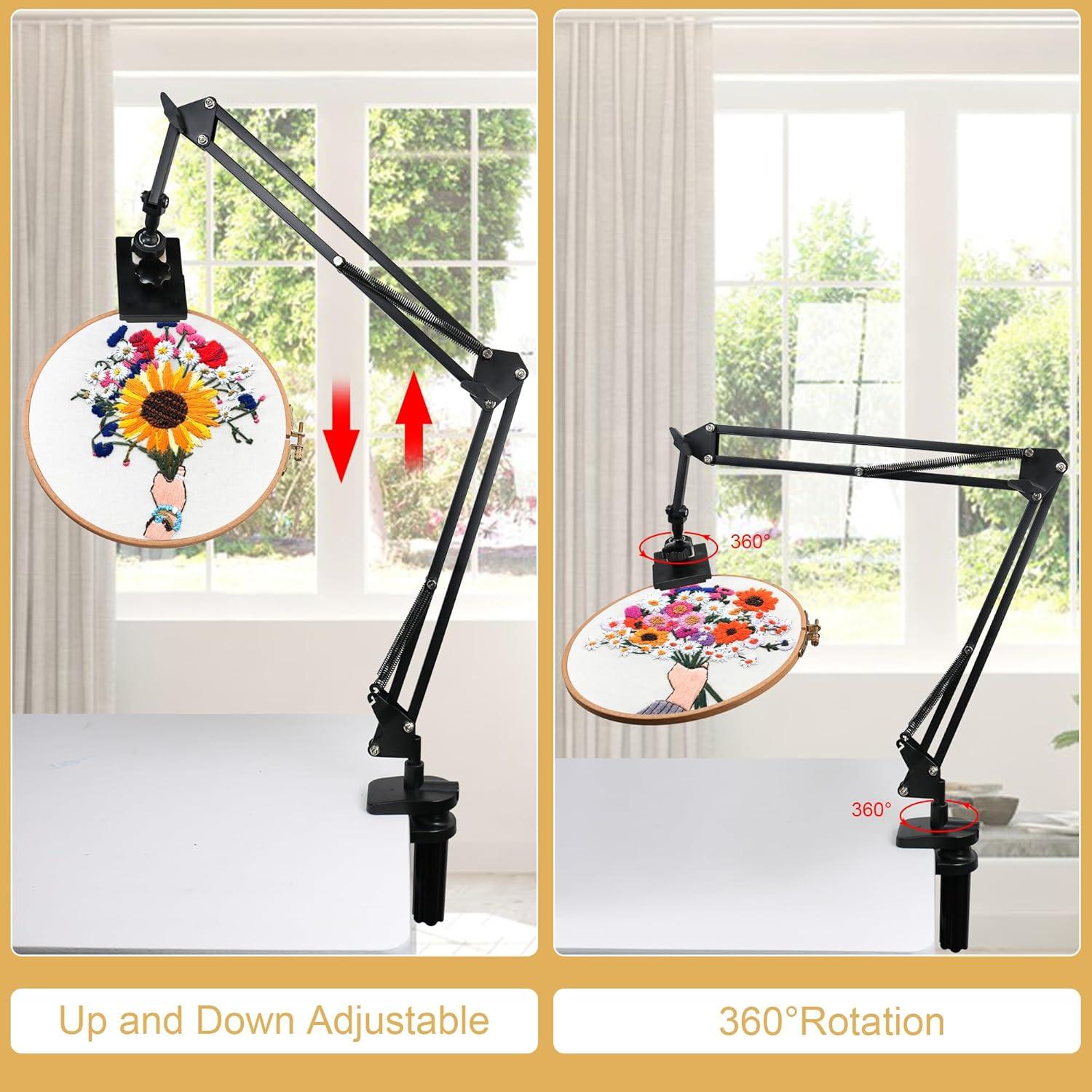 Soporte de Aro de Bordado Ajustable Guofa - Metal Negro 33.4cm