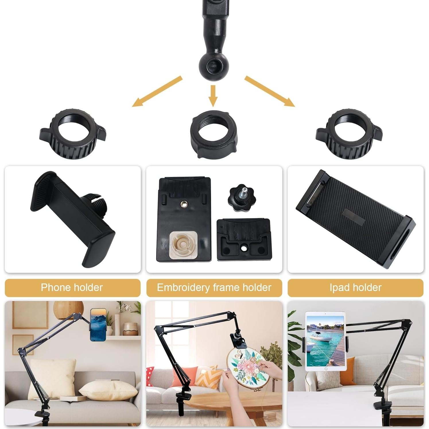 Soporte de Aro de Bordado Ajustable Guofa - Metal Negro 33.4cm