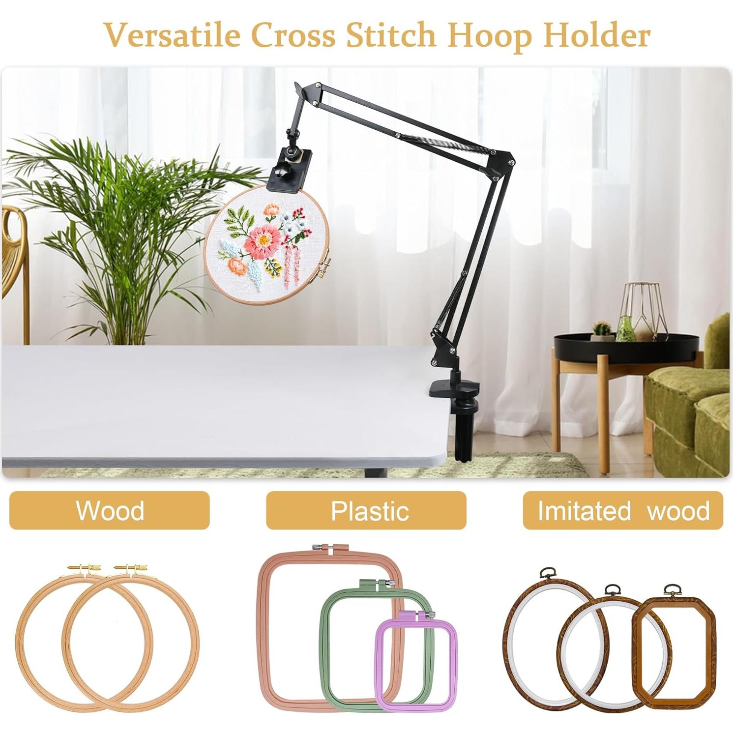 Soporte de Aro de Bordado Ajustable Guofa - Metal Negro 33.4cm