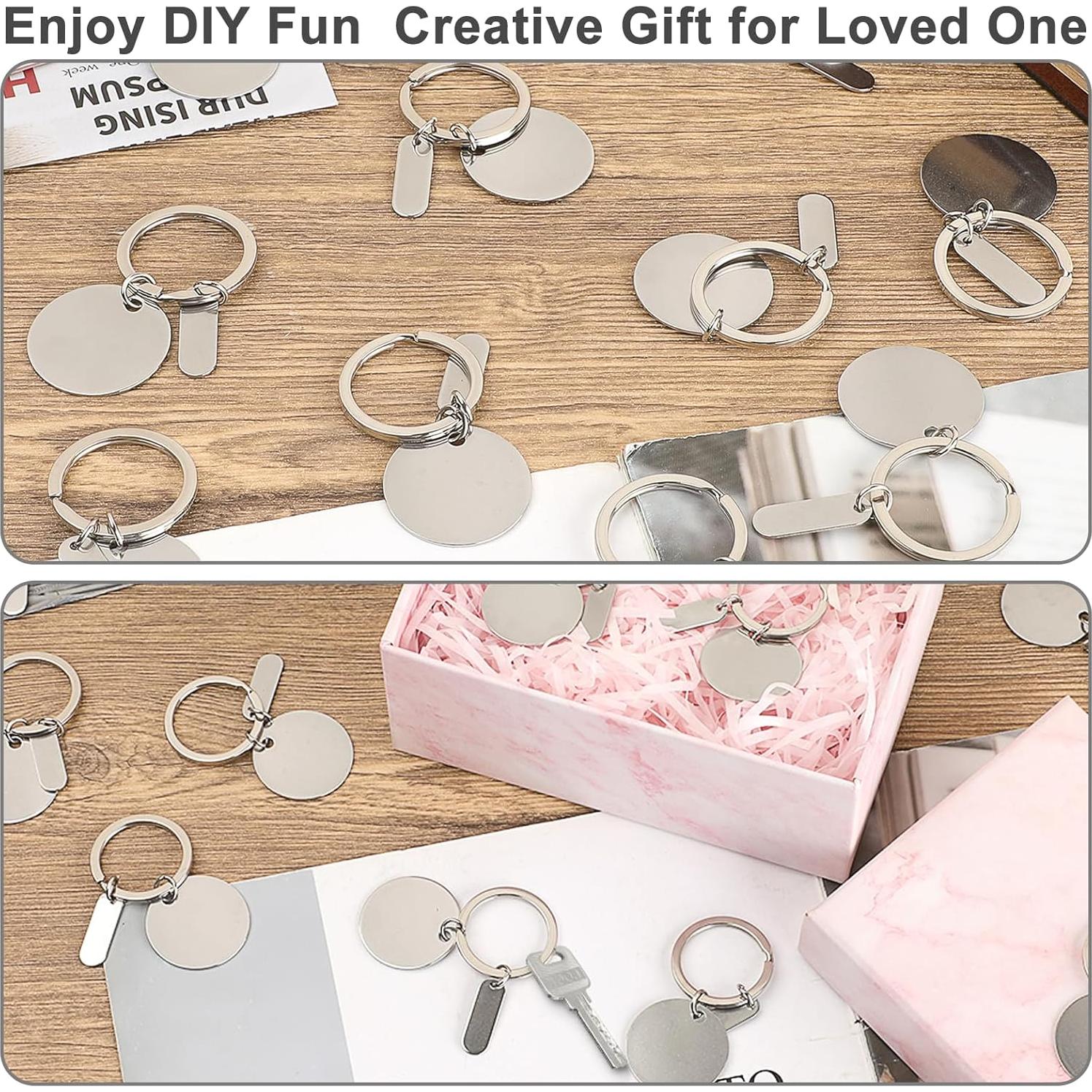 36 Llaveros de Acero Inoxidable OGANAZI 3 cm Redondos DIY