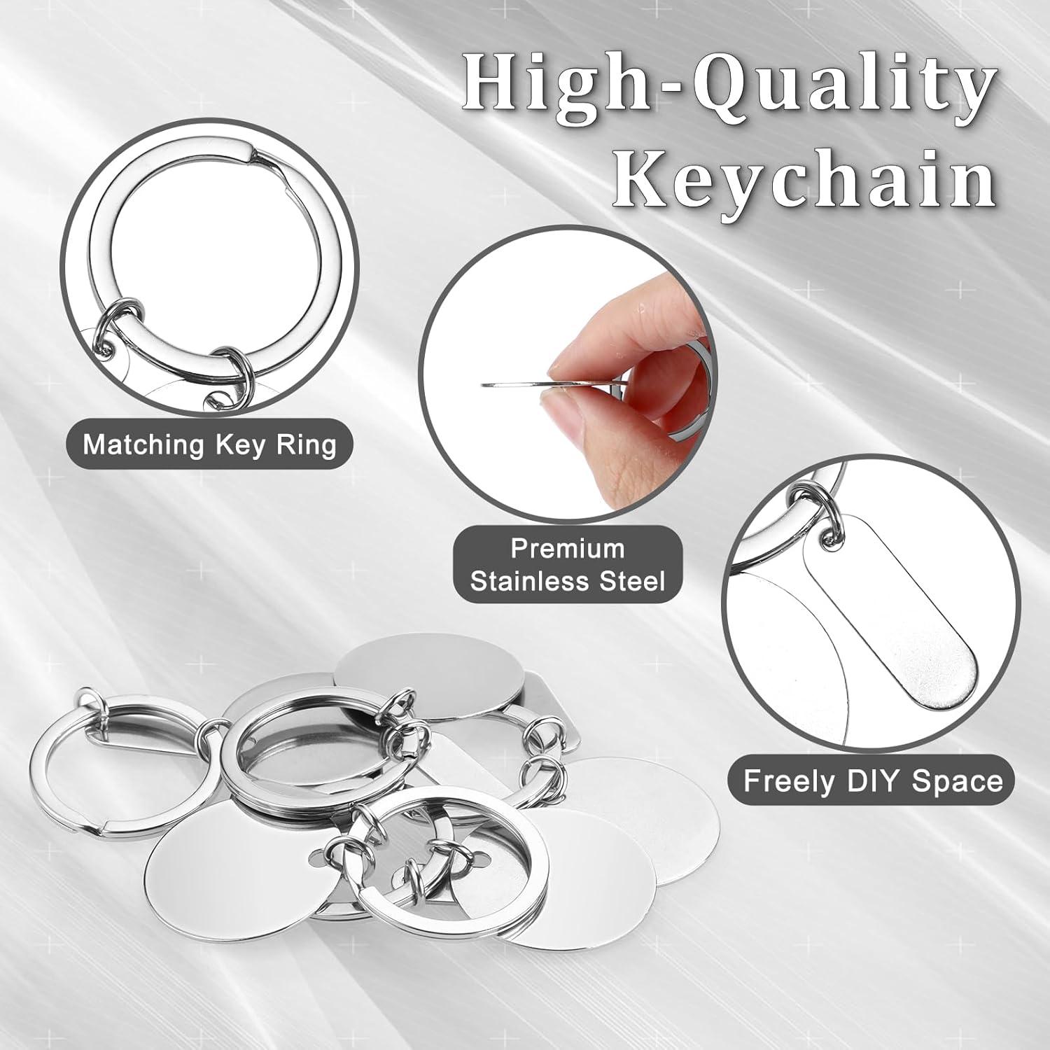 36 Llaveros de Acero Inoxidable OGANAZI 3 cm Redondos DIY
