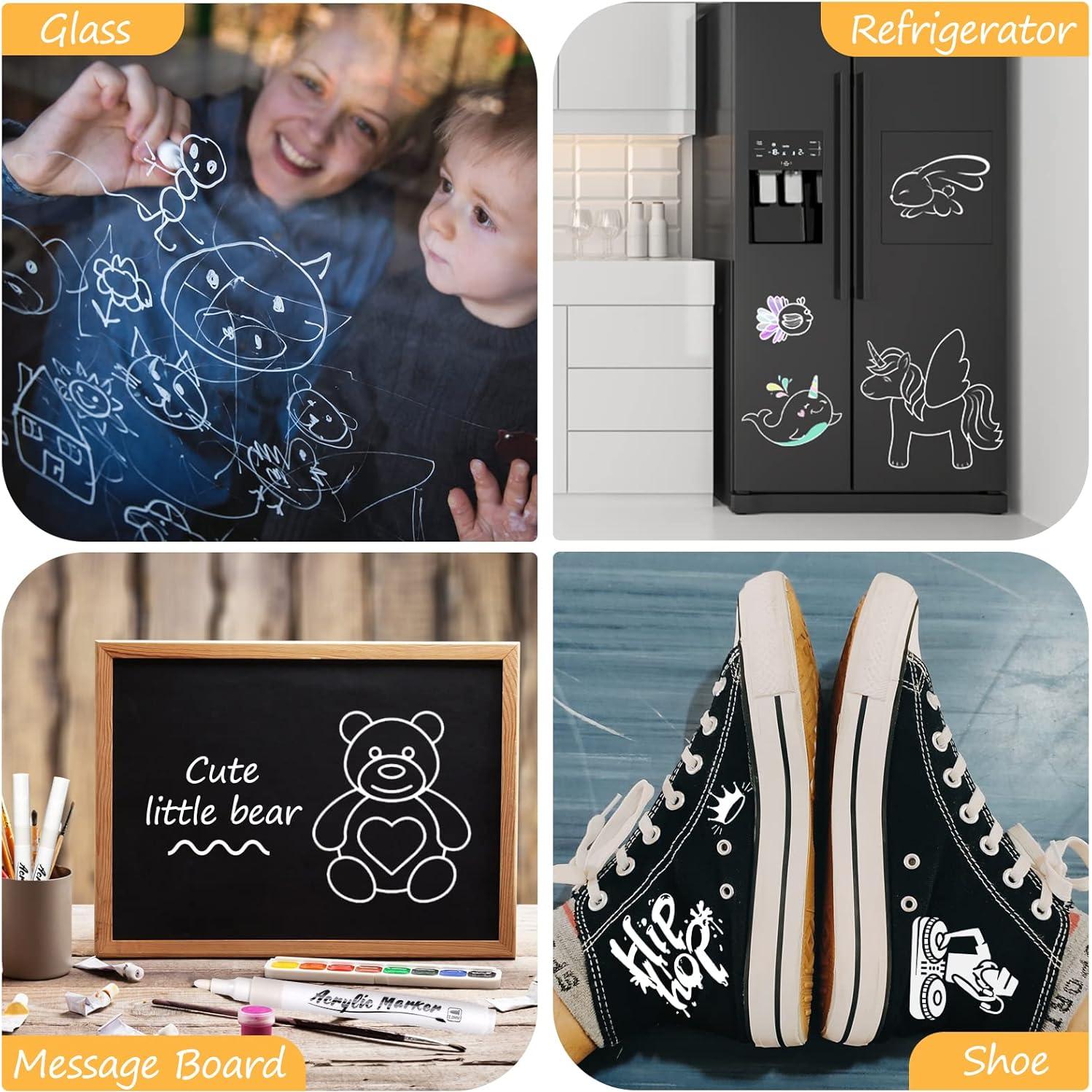 Marcadores Acrílicos Blancos Mzh Art - Paquete de 8 Unidades