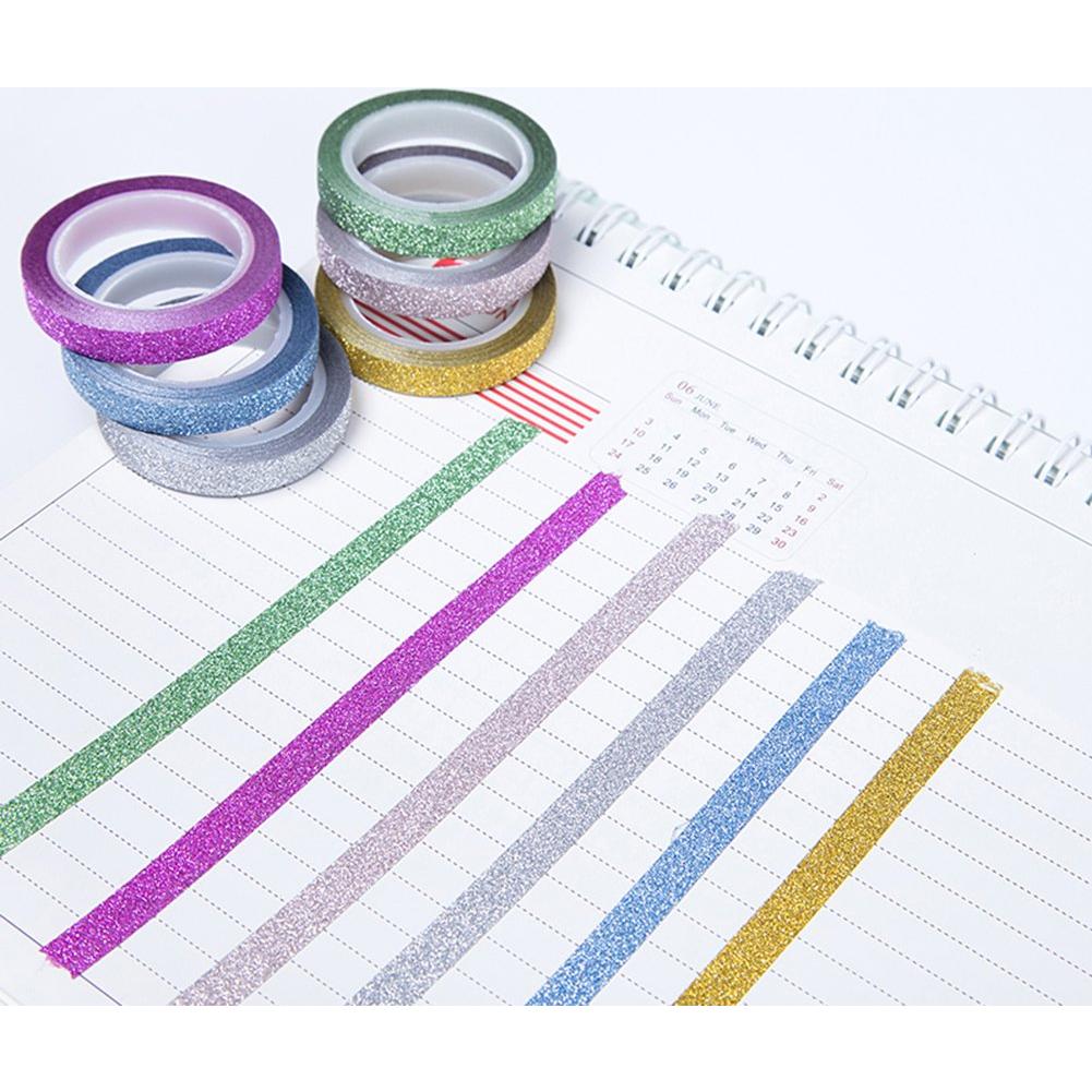 Conjunto de Cinta Washi Glitter YUKUNTANG, 24 Rollos, 3mm x 5m