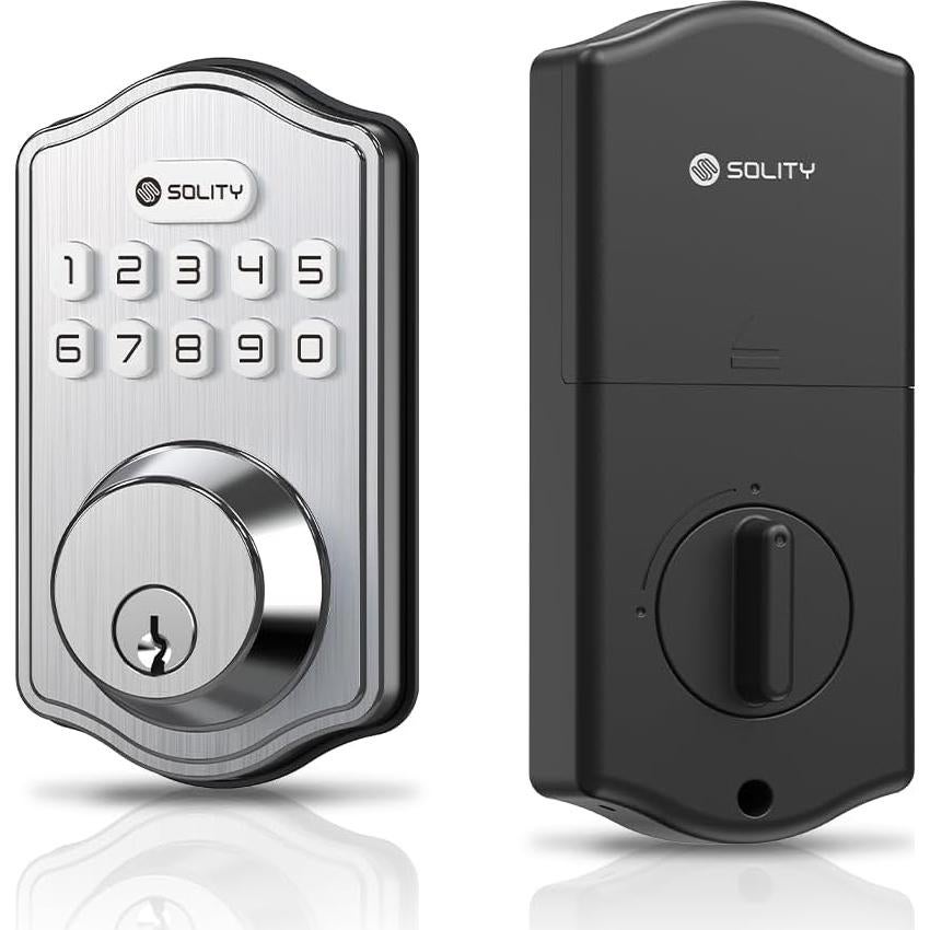 Cerradura Electrónica Solity AT1, Teclado, 100 Códigos, Niquel Satinado