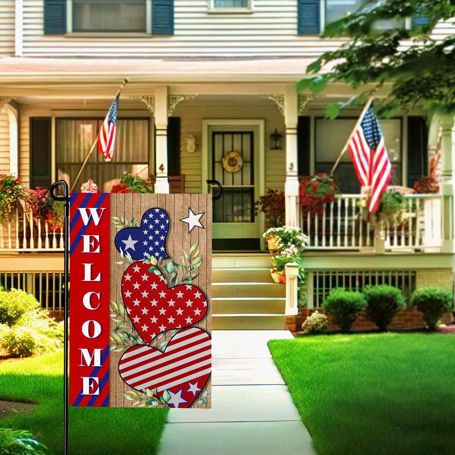 Bandera de Jardín Patriótica Dacawin 30x45 cm Doble Cara