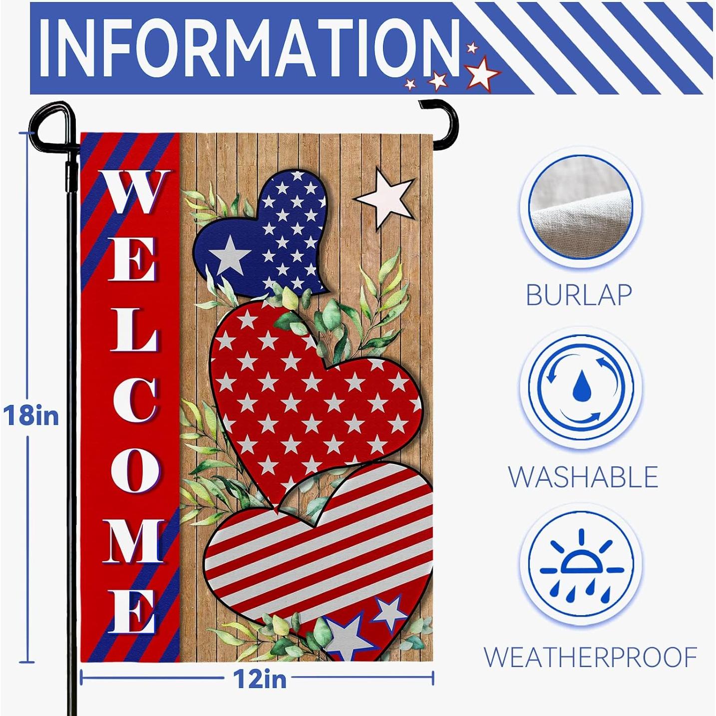 Bandera de Jardín Patriótica Dacawin 30x45 cm Doble Cara