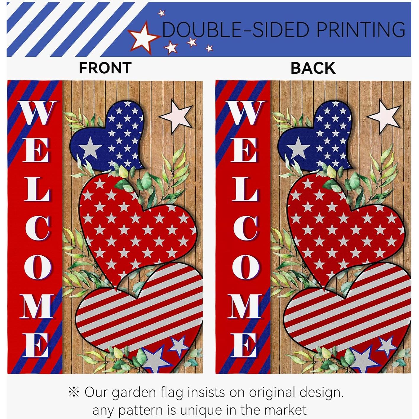 Bandera de Jardín Patriótica Dacawin 30x45 cm Doble Cara