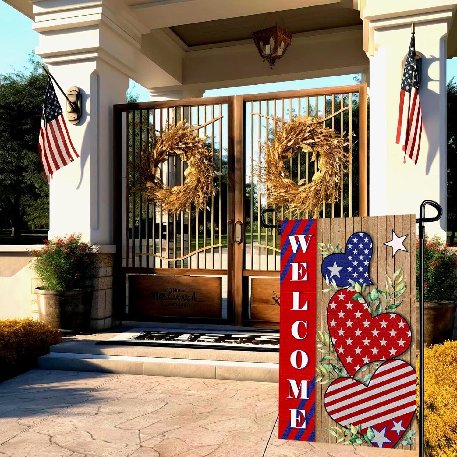 Bandera de Jardín Patriótica Dacawin 30x45 cm Doble Cara