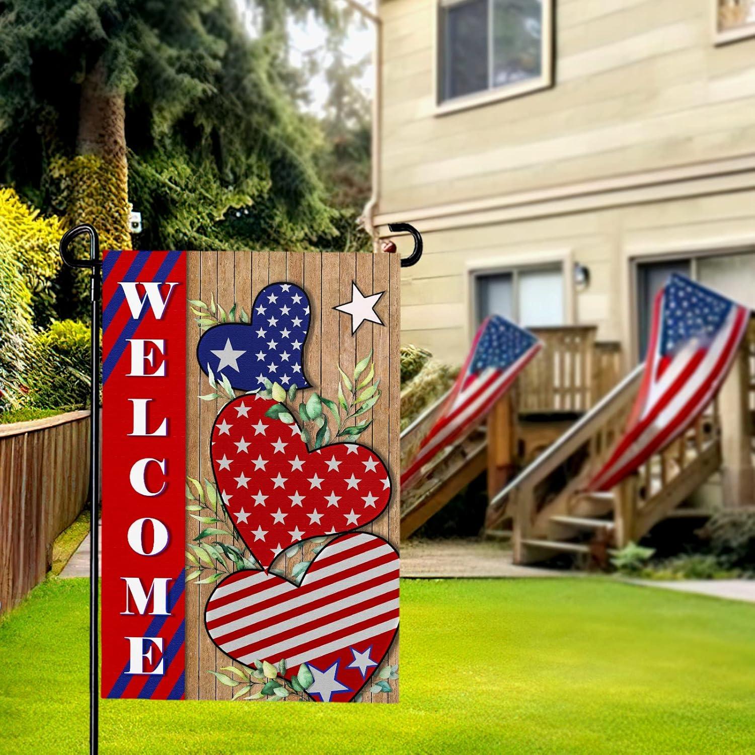 Bandera de Jardín Patriótica Dacawin 30x45 cm Doble Cara