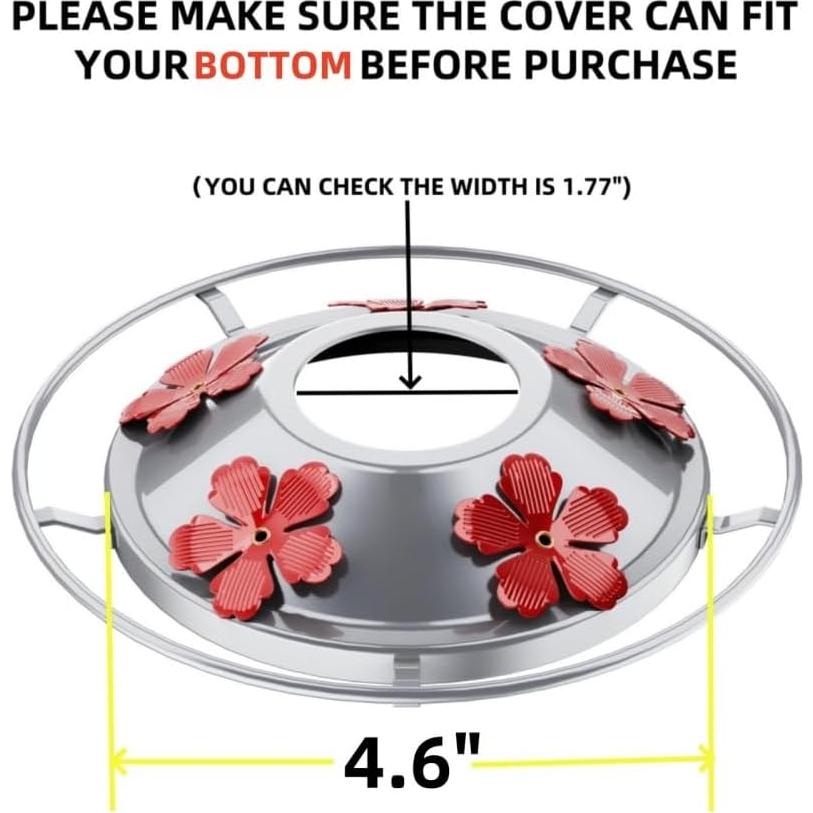 Cubierta de Metal para Alimentador de Colibrí WOSIBO Plata