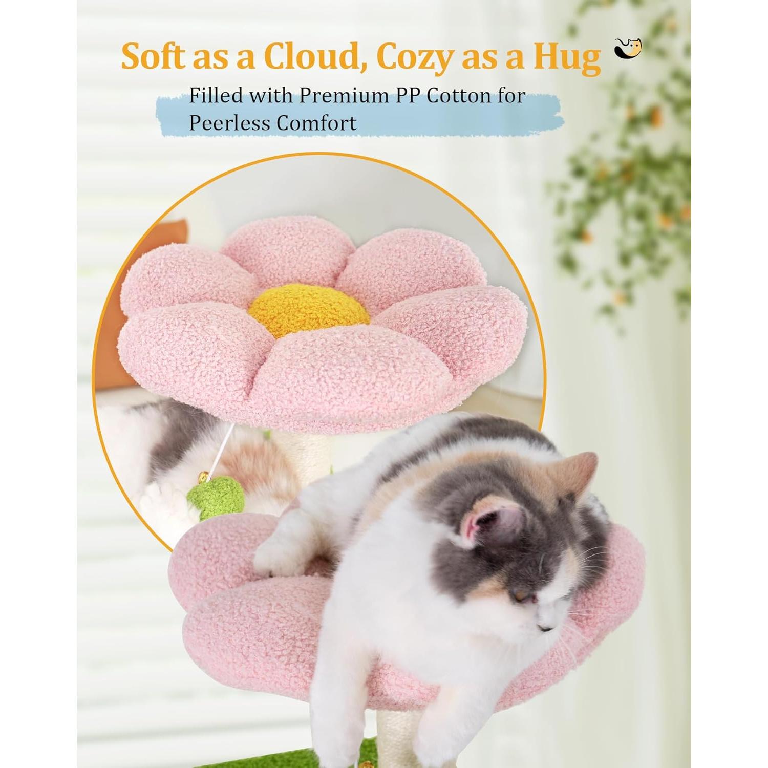 Árbol para Gatos Aechonow 104.6 cm con Hamaca y Cueva Verde